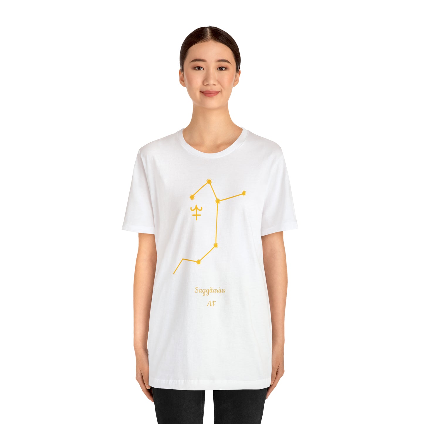 Sagittarius Symbol & Stars AF T-Shirt | Fun Sagittarius T-Shirt | Zodiac T-Shirt | Zodiac Sign Shirt | Astrology | Star Sign | Unisex Jersey Short Sleeve Tee