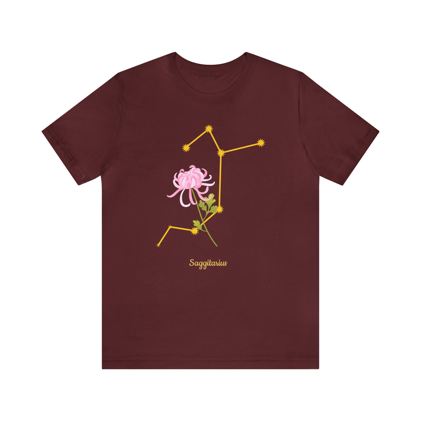 Sagittarius Flower & Stars T-Shirt | Fun Sagittarius T-Shirt | Zodiac T-Shirt | Zodiac Sign Shirt | Astrology | Star Sign | Unisex Jersey Short Sleeve Tee