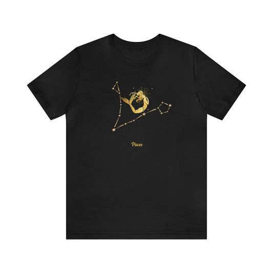Pisces Stars & Mermaid T-Shirt | Fun Pisces T-Shirt | Zodiac T-Shirt | Zodiac Sign Shirt | Astrology | Star Sign | Unisex Jersey Short Sleeve Tee
