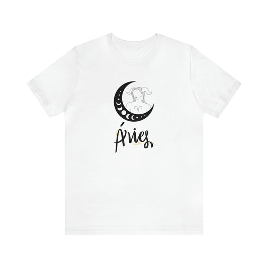 Aries Moon Goddess AF T-Shirt | Fun Aries T-Shirt | Zodiac T-Shirt | Zodiac Sign Shirt | Astrology | Star Sign | Unisex Jersey Short Sleeve Tee
