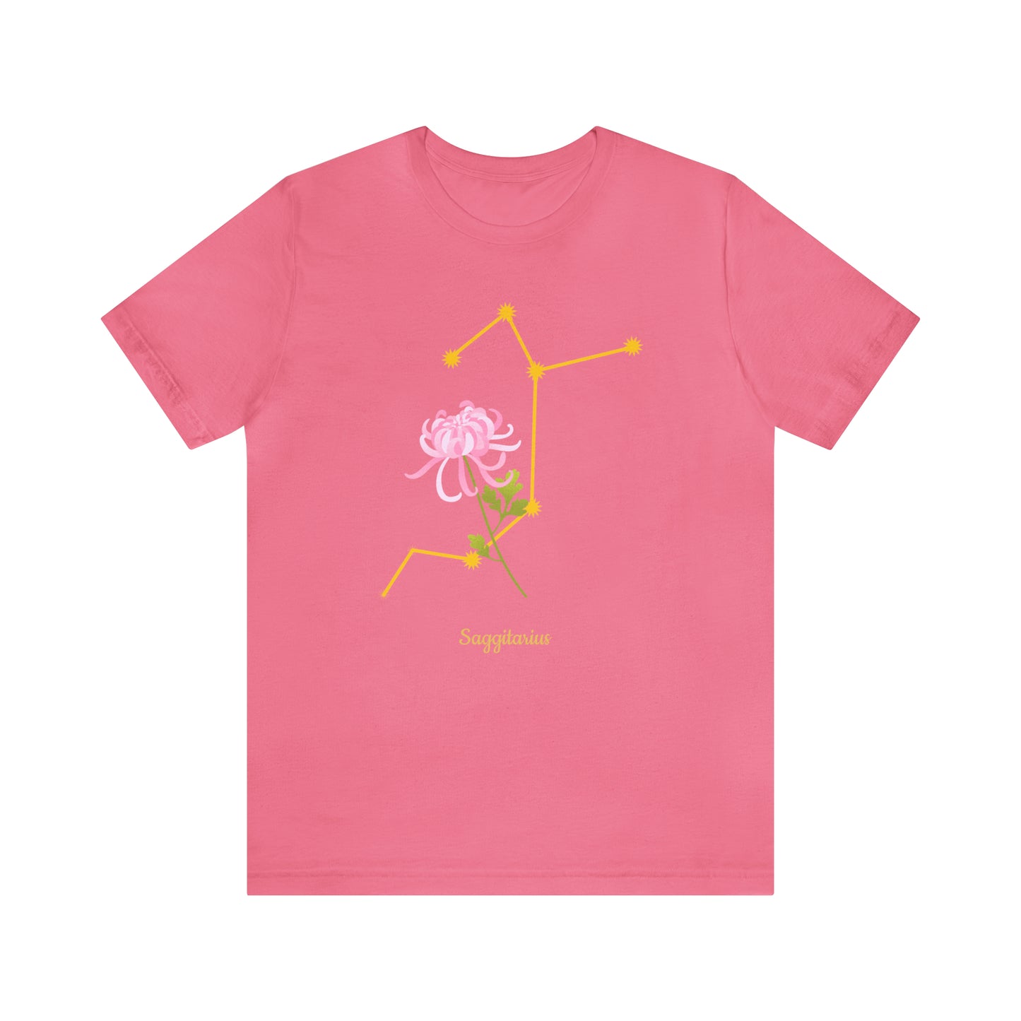 Sagittarius Flower & Stars T-Shirt | Fun Sagittarius T-Shirt | Zodiac T-Shirt | Zodiac Sign Shirt | Astrology | Star Sign | Unisex Jersey Short Sleeve Tee