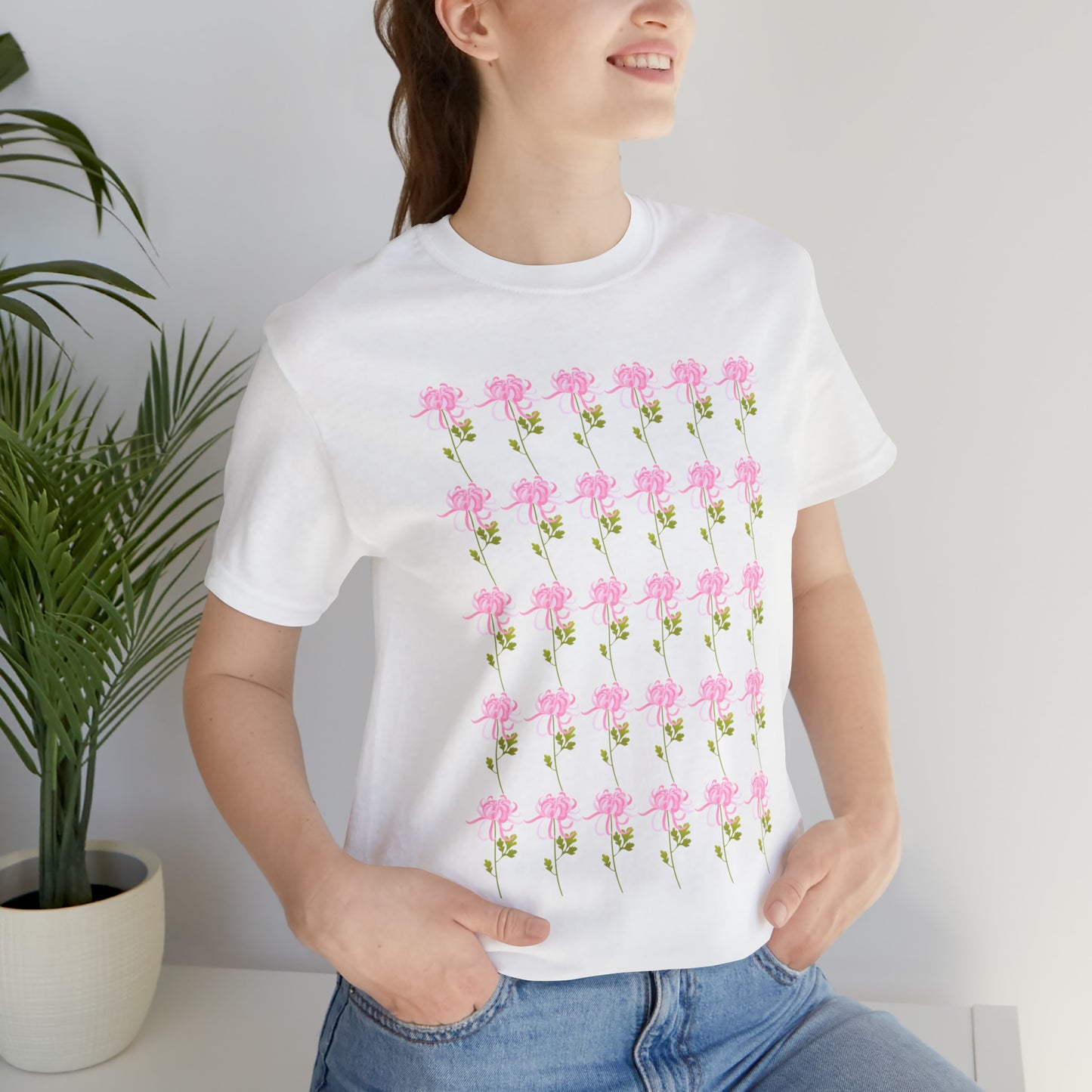 Scorpio Small Flower Pattern T-Shirt | Fun Scorpio T-Shirt | Zodiac T-Shirt | Zodiac Sign Shirt | Astrology | Star Sign | Unisex Jersey Short Sleeve Tee