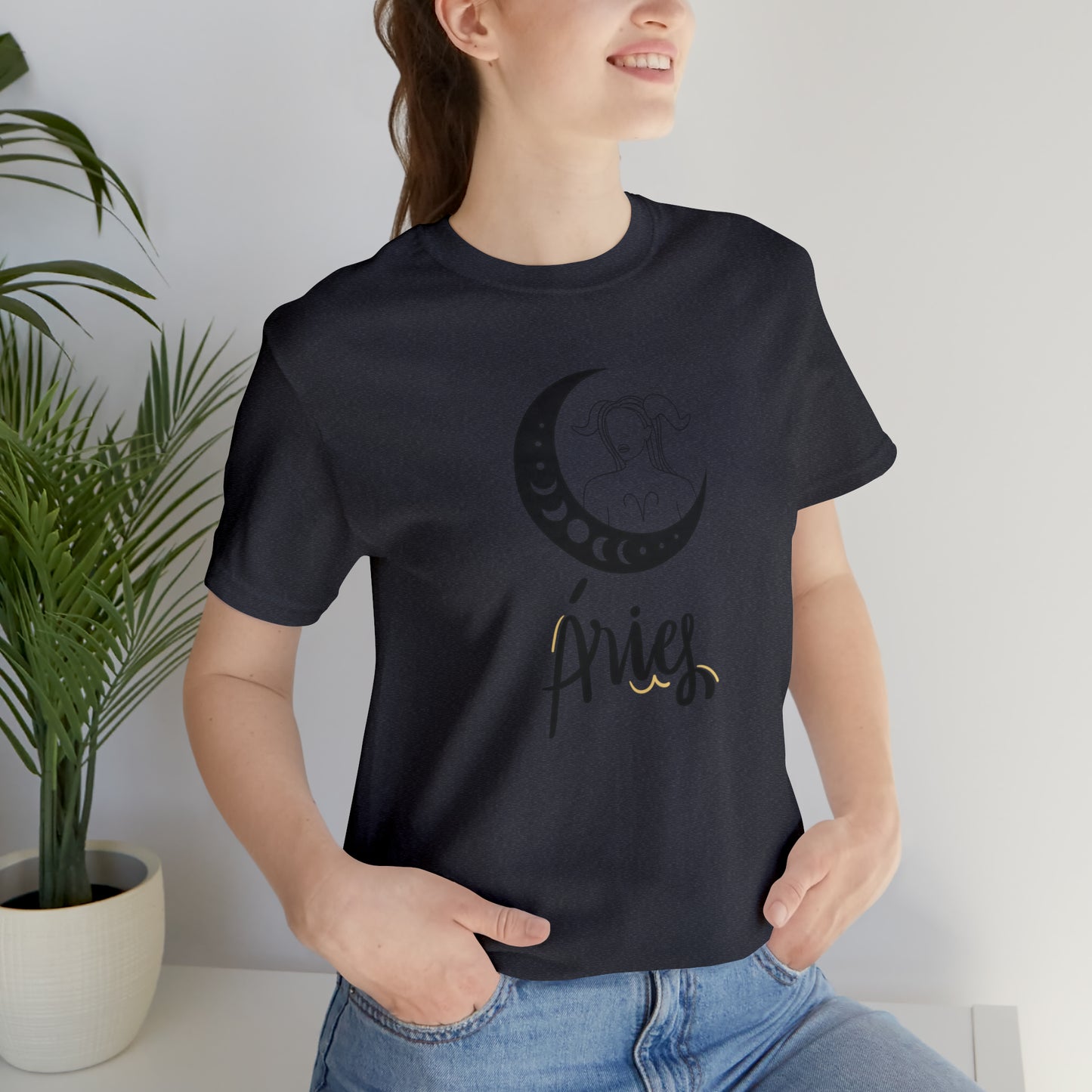Aries Moon Goddess AF T-Shirt | Fun Aries T-Shirt | Zodiac T-Shirt | Zodiac Sign Shirt | Astrology | Star Sign | Unisex Jersey Short Sleeve Tee