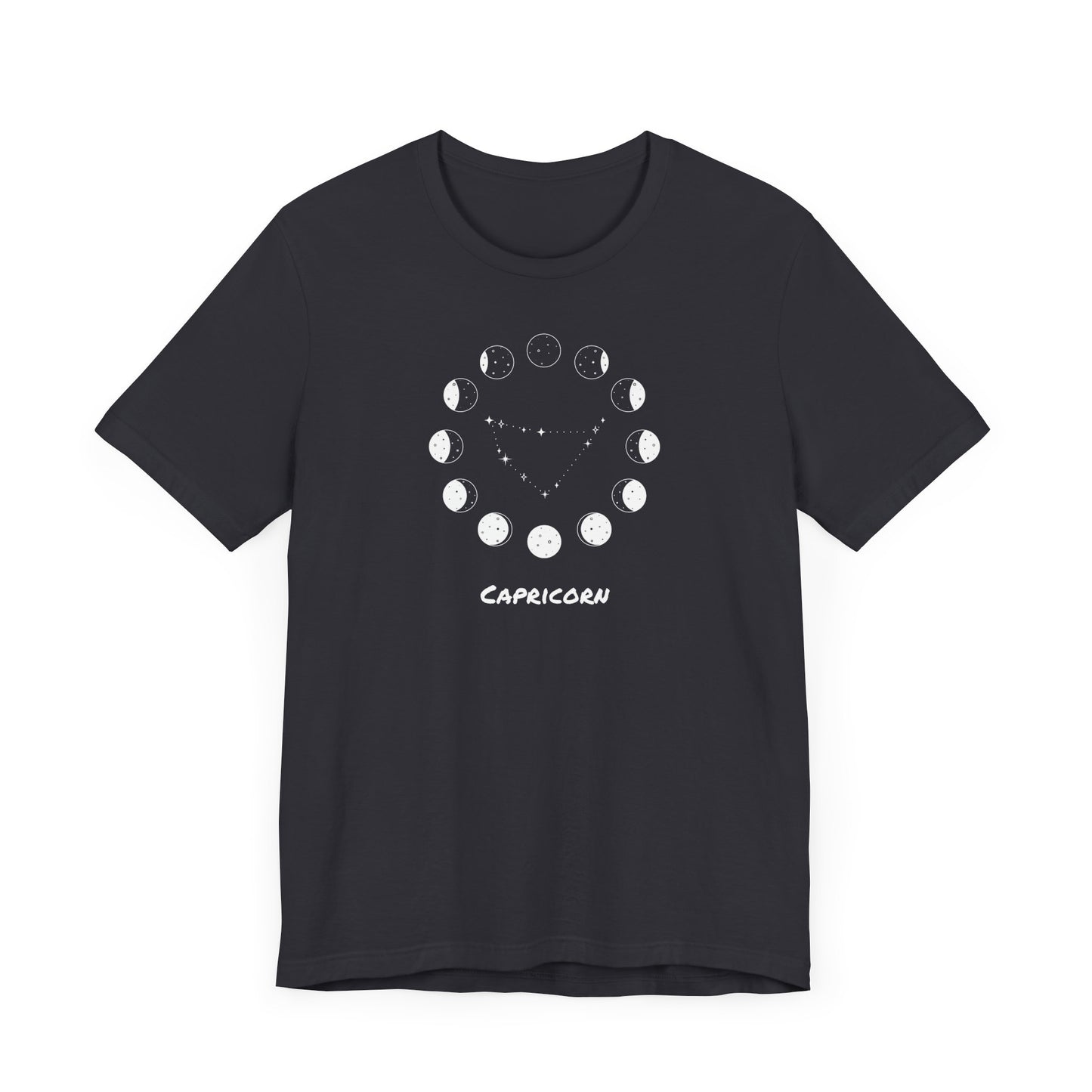 Capricorn Moon Phase T-Shirt | Fun Capricorn T-Shirt | Zodiac T-Shirt | Zodiac Sign Shirt | Astrology | Star Sign | Unisex Jersey Short Sleeve Tee