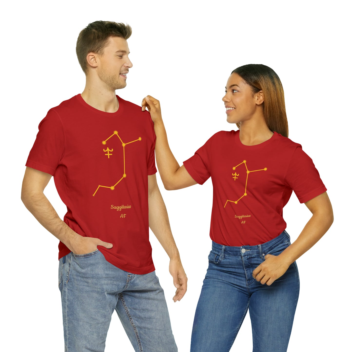 Sagittarius Symbol & Stars AF T-Shirt | Fun Sagittarius T-Shirt | Zodiac T-Shirt | Zodiac Sign Shirt | Astrology | Star Sign | Unisex Jersey Short Sleeve Tee