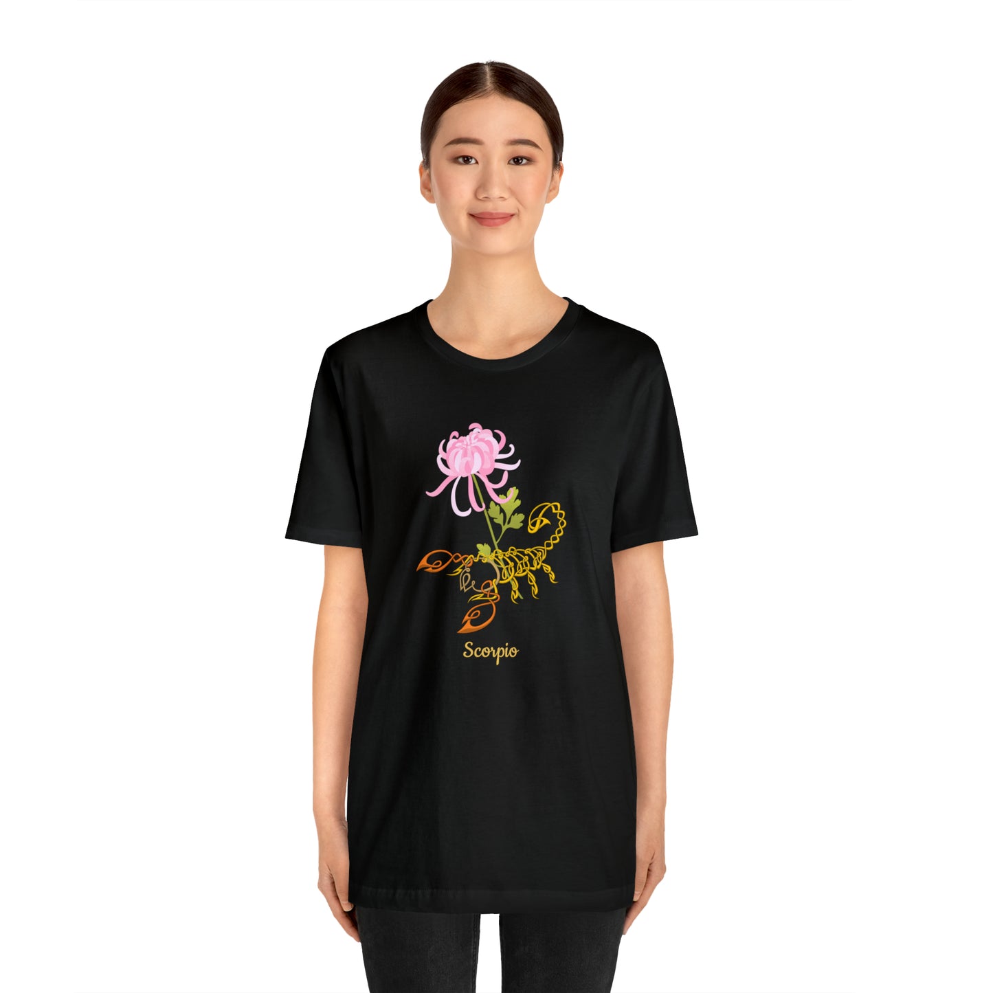 Scorpion & Flower AF T-Shirt | Fun Scorpio T-Shirt | Zodiac T-Shirt | Zodiac Sign Shirt | Astrology | Star Sign | Unisex Jersey Short Sleeve Tee