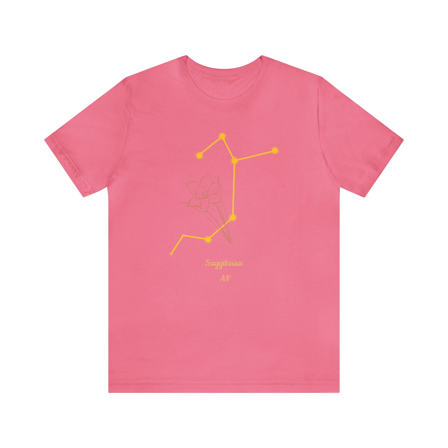 Sagittarius Daffodil & Stars T-Shirt | Fun Sagittarius T-Shirt | Zodiac T-Shirt | Zodiac Sign Shirt | Astrology | Star Sign | Unisex Jersey Short Sleeve Tee