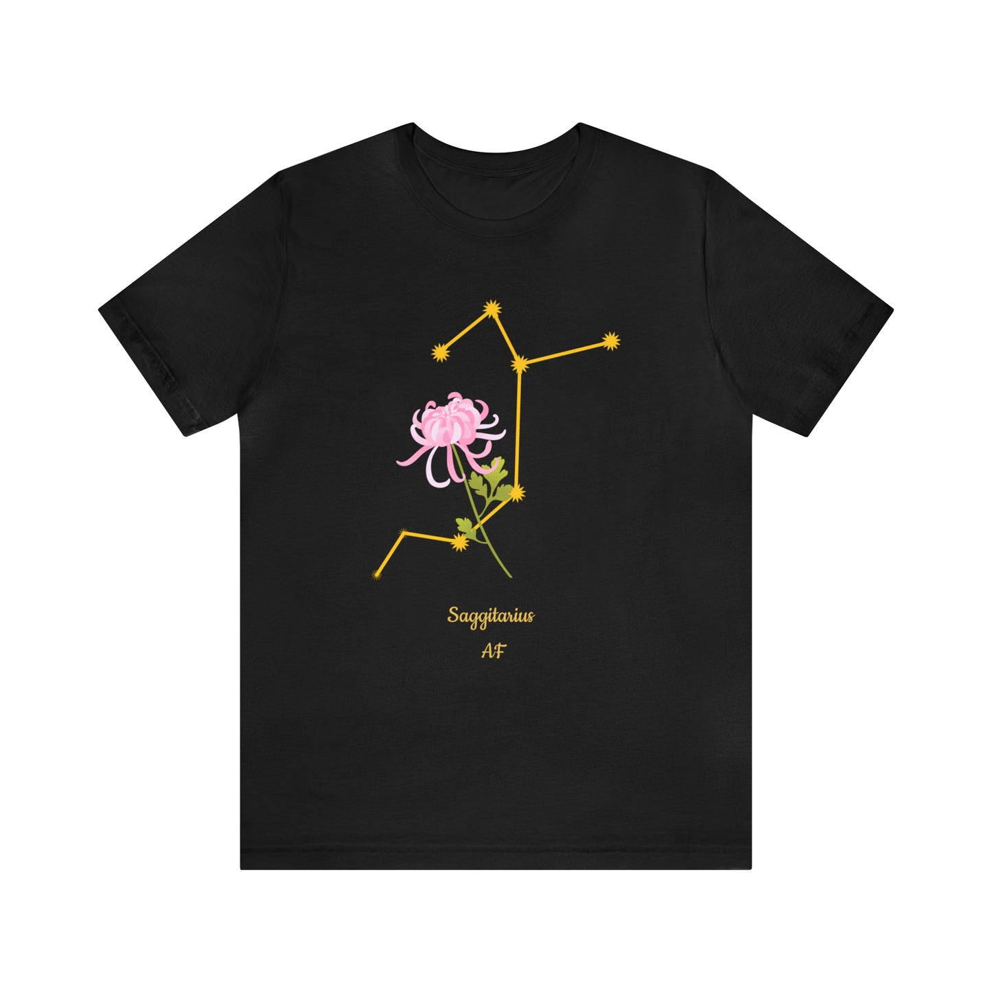 Sagittarius Flower & Stars AF T-Shirt | Fun Sagittarius T-Shirt | Zodiac T-Shirt | Zodiac Sign Shirt | Astrology | Star Sign | Unisex Jersey Short Sleeve Tee