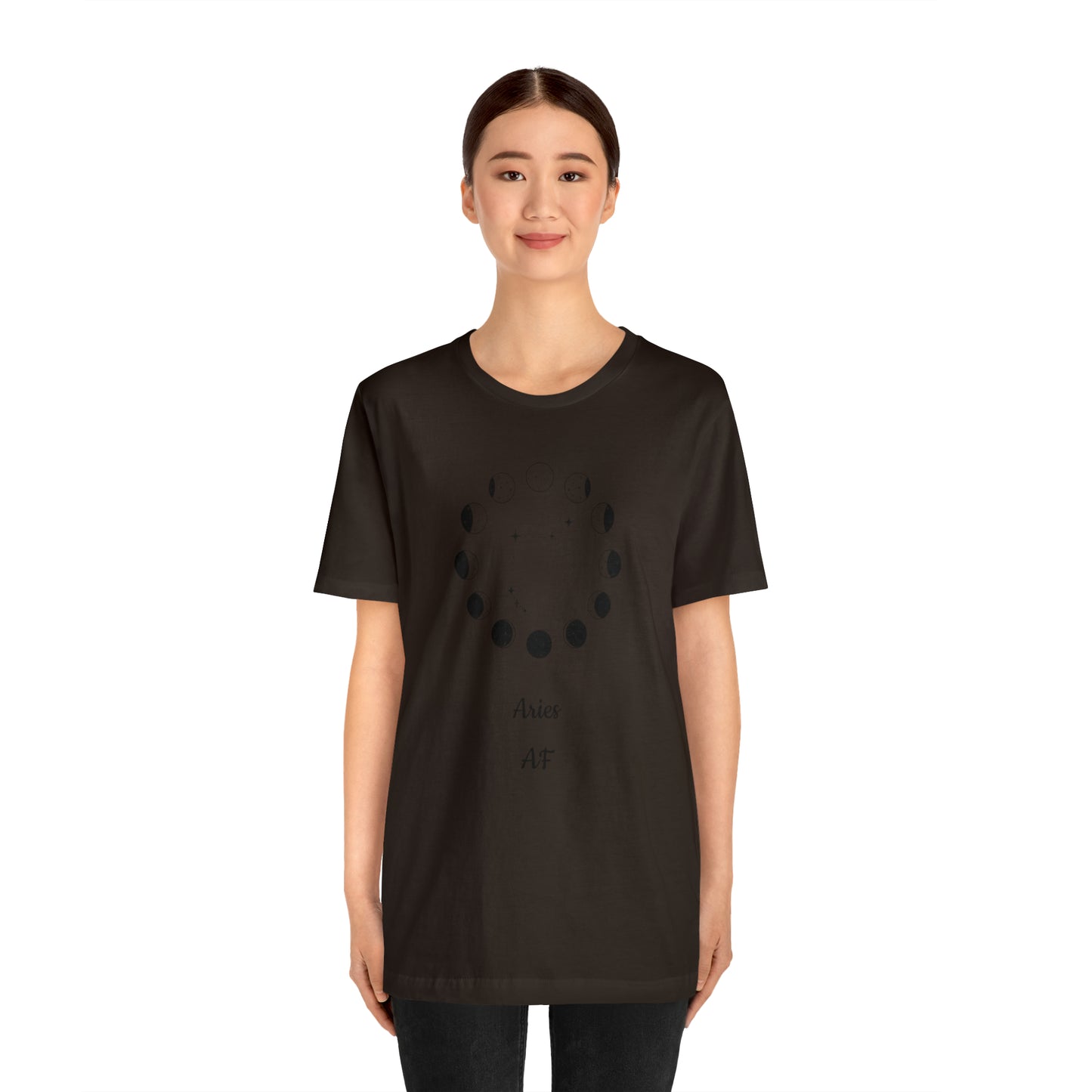 Aries Moon Cycle AF T-Shirt | Fun Aries T-Shirt | Zodiac T-Shirt | Zodiac Sign Shirt | Astrology | Star Sign | Unisex Jersey Short Sleeve Tee