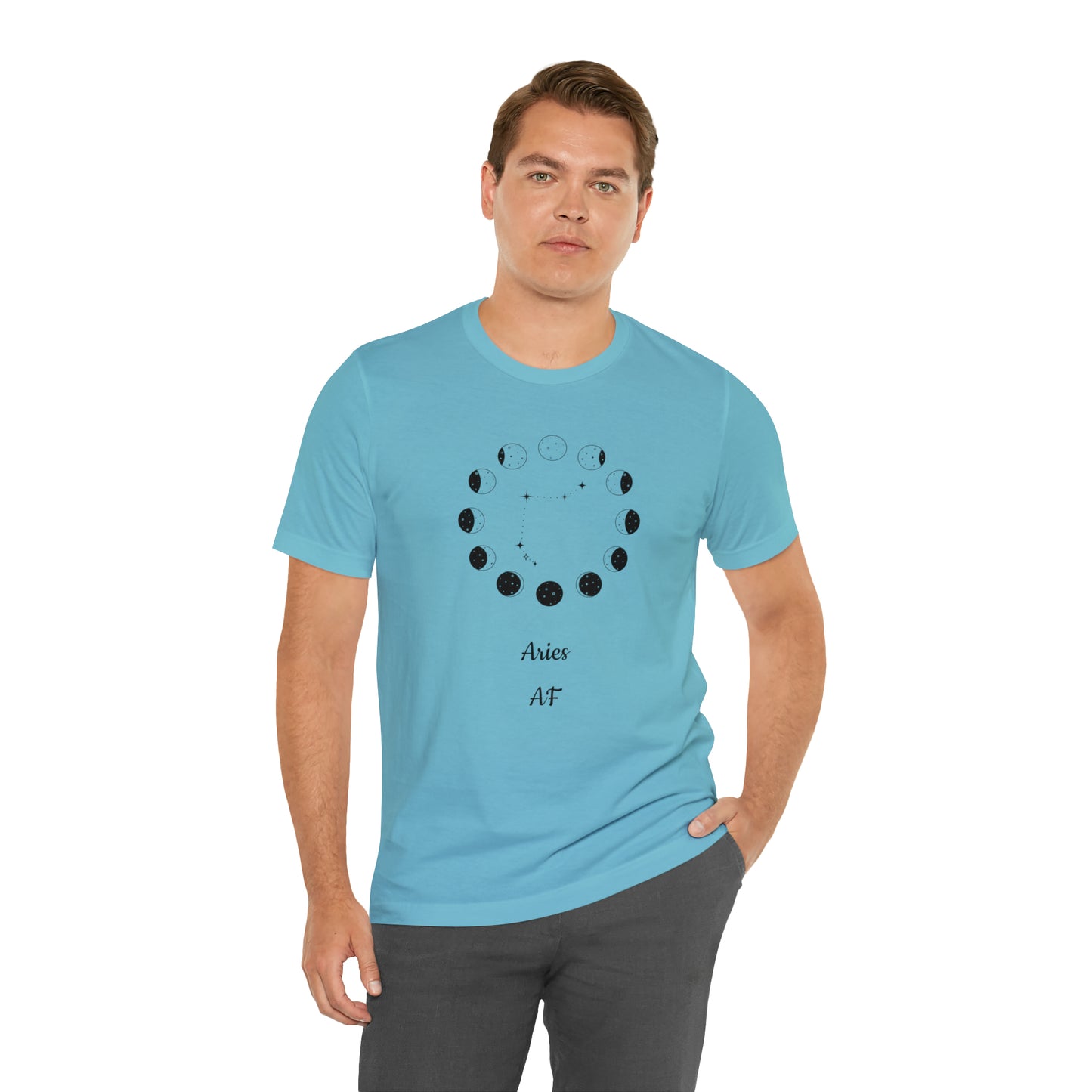 Aries Moon Cycle AF T-Shirt | Fun Aries T-Shirt | Zodiac T-Shirt | Zodiac Sign Shirt | Astrology | Star Sign | Unisex Jersey Short Sleeve Tee