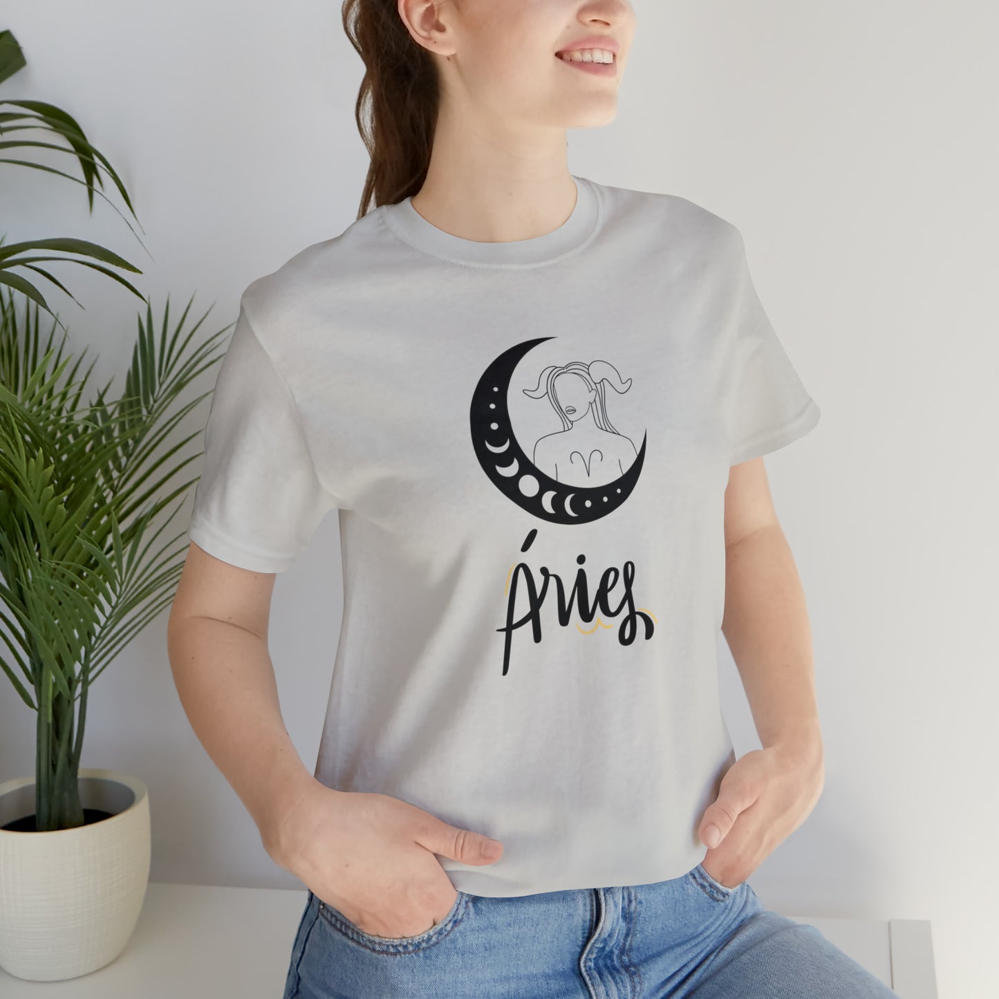 Aries Moon Goddess AF T-Shirt | Fun Aries T-Shirt | Zodiac T-Shirt | Zodiac Sign Shirt | Astrology | Star Sign | Unisex Jersey Short Sleeve Tee
