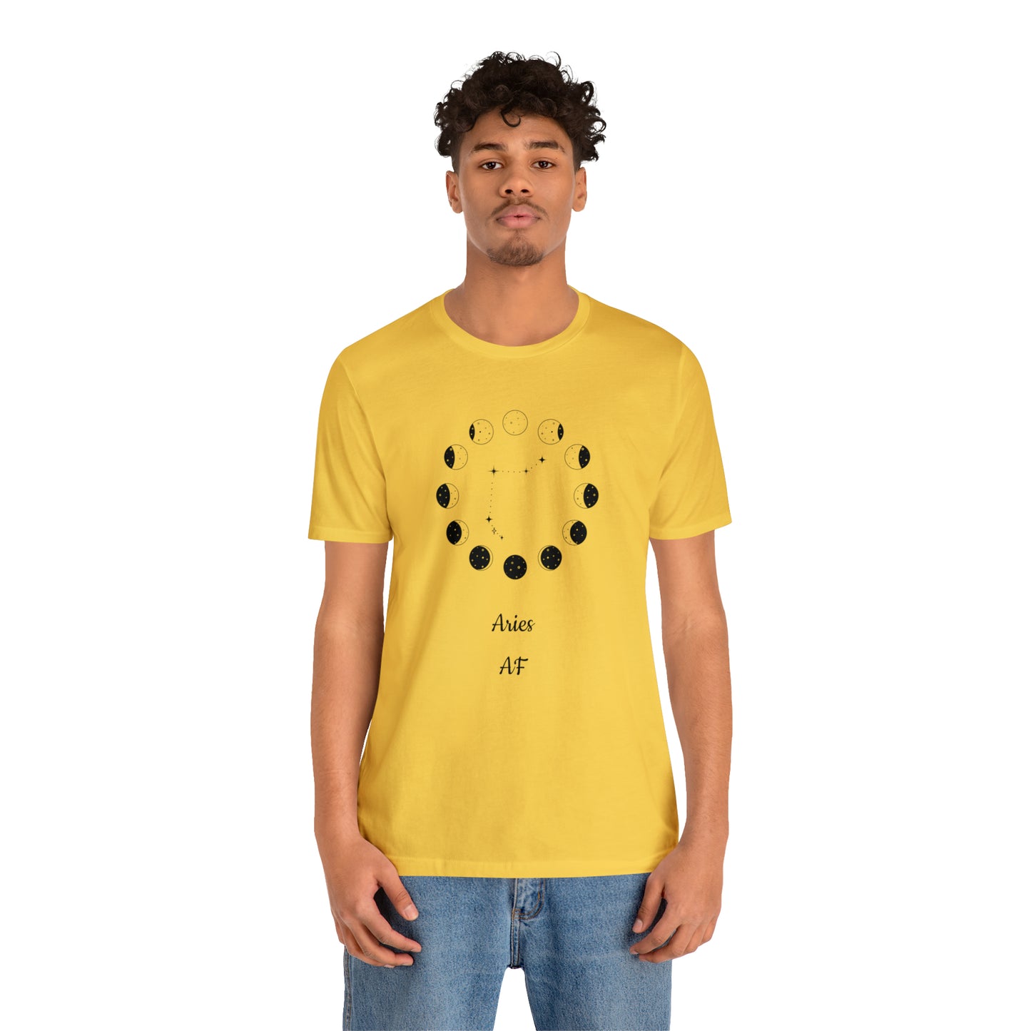 Aries Moon Cycle AF T-Shirt | Fun Aries T-Shirt | Zodiac T-Shirt | Zodiac Sign Shirt | Astrology | Star Sign | Unisex Jersey Short Sleeve Tee