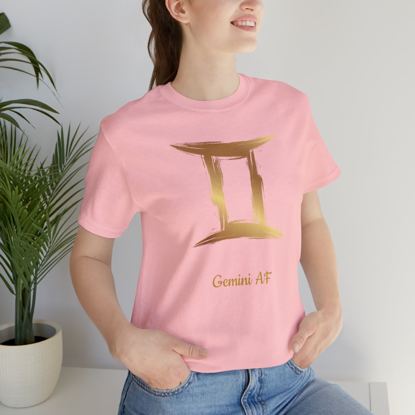 Gemini Symbol AF T-Shirt | Fun Gemini T-Shirt | Zodiac T-Shirt | Zodiac Sign Shirt | Astrology | Star Sign | Unisex Jersey Short Sleeve Tee