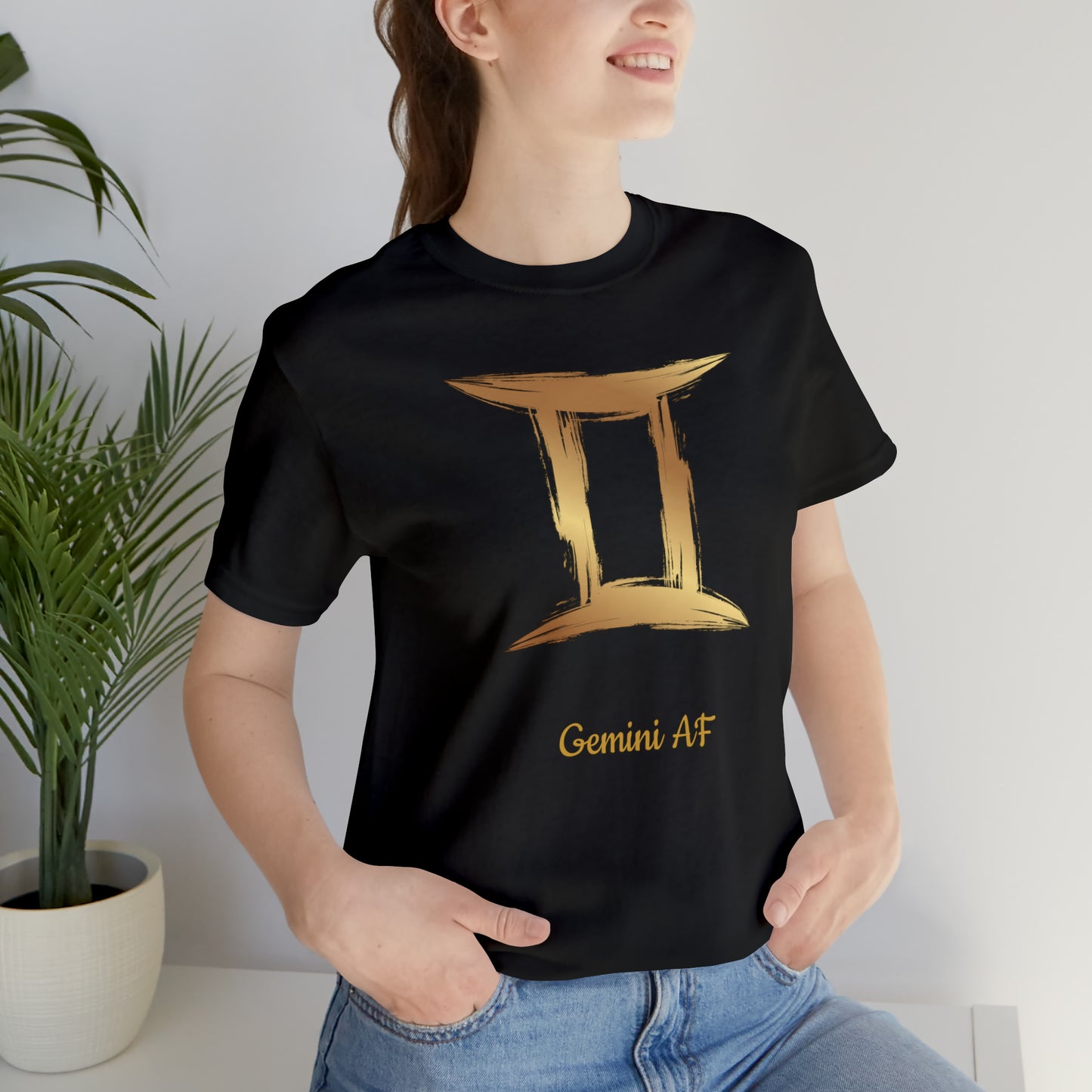 Gemini Symbol AF T-Shirt | Fun Gemini T-Shirt | Zodiac T-Shirt | Zodiac Sign Shirt | Astrology | Star Sign | Unisex Jersey Short Sleeve Tee