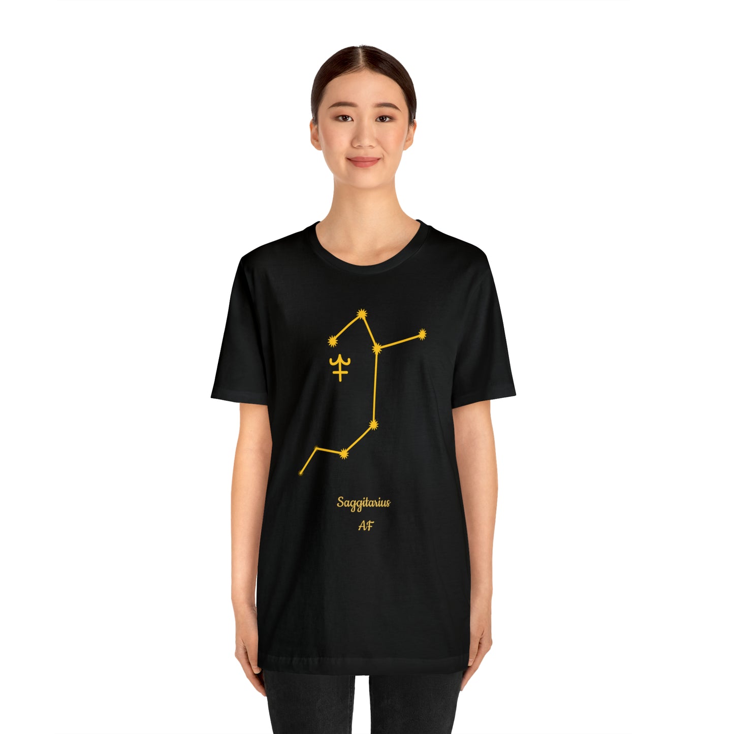 Sagittarius Symbol & Stars AF T-Shirt | Fun Sagittarius T-Shirt | Zodiac T-Shirt | Zodiac Sign Shirt | Astrology | Star Sign | Unisex Jersey Short Sleeve Tee