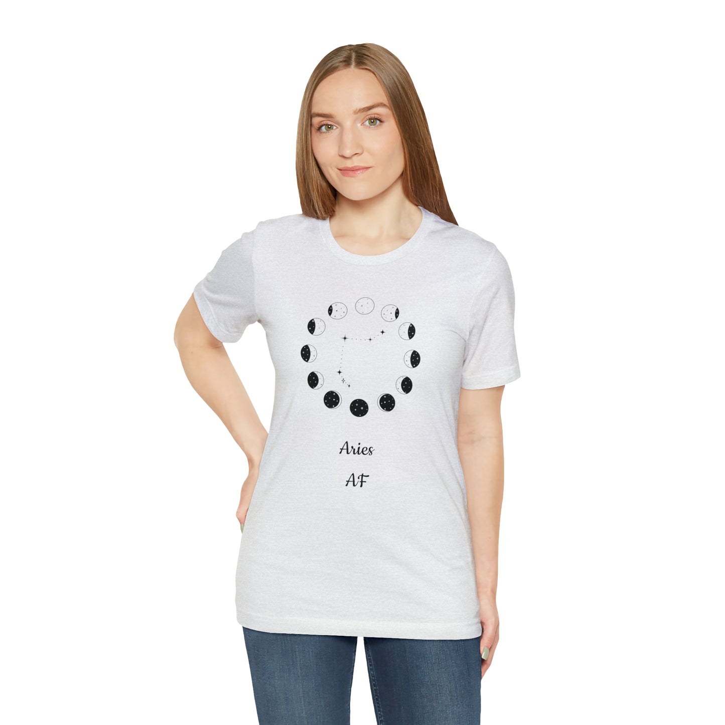 Aries Moon Cycle AF T-Shirt | Fun Aries T-Shirt | Zodiac T-Shirt | Zodiac Sign Shirt | Astrology | Star Sign | Unisex Jersey Short Sleeve Tee