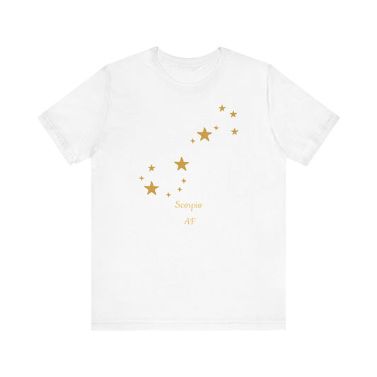 Scorpio AF Stars T-Shirt | Fun Libra T-Shirt | Zodiac T-Shirt | Zodiac Sign Shirt | Astrology | Star Sign | Unisex Jersey Short Sleeve Tee