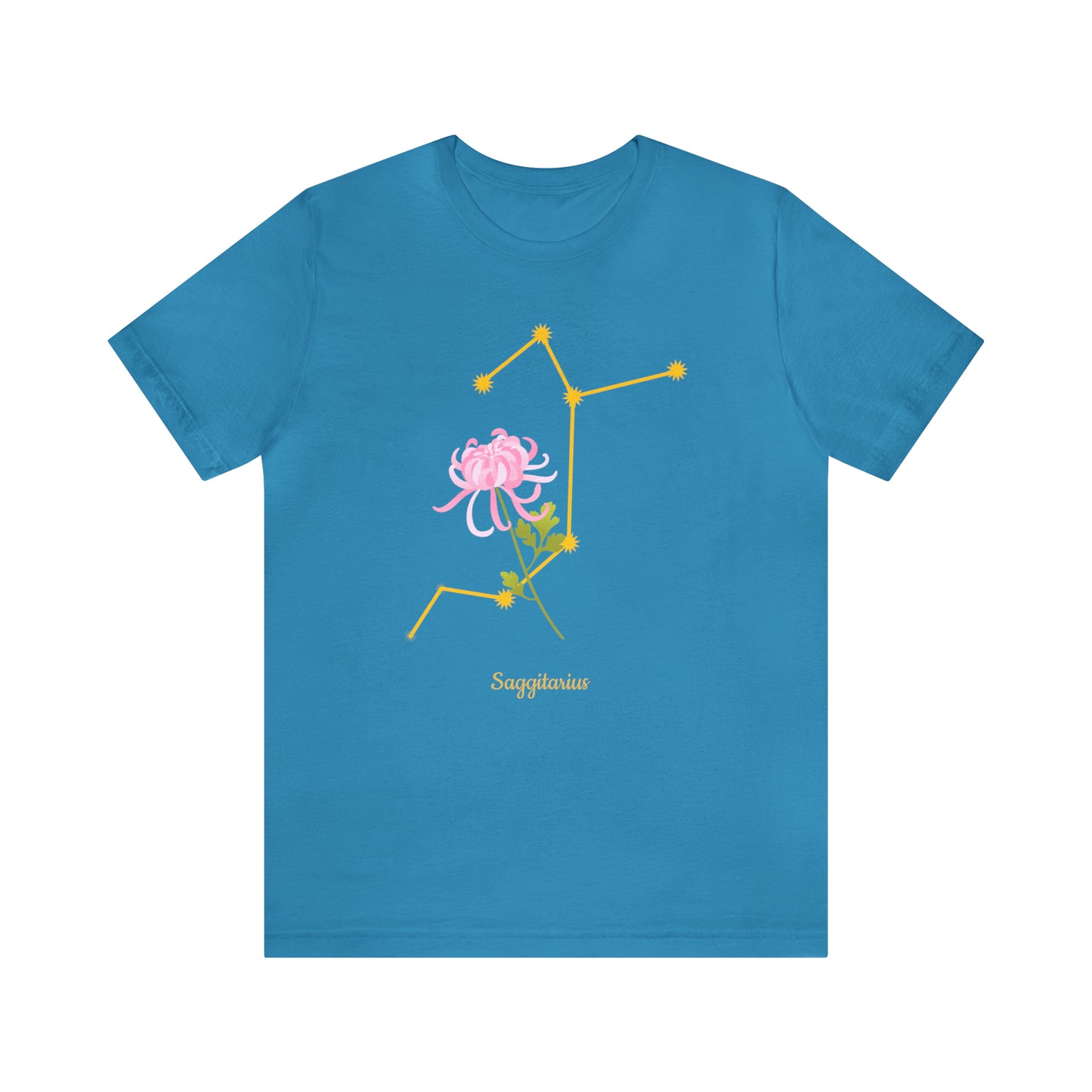 Sagittarius Flower & Stars T-Shirt | Fun Sagittarius T-Shirt | Zodiac T-Shirt | Zodiac Sign Shirt | Astrology | Star Sign | Unisex Jersey Short Sleeve Tee