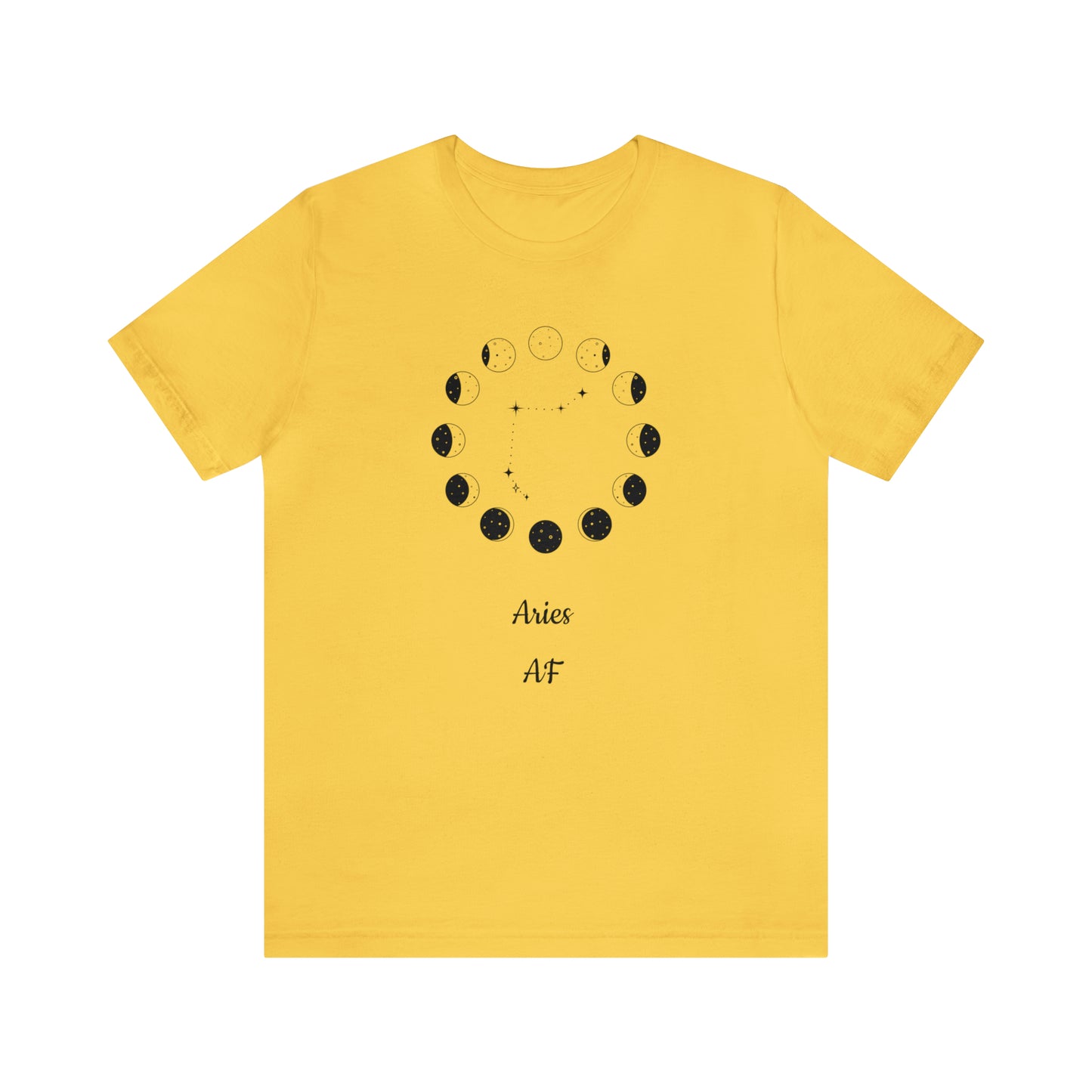 Aries Moon Cycle AF T-Shirt | Fun Aries T-Shirt | Zodiac T-Shirt | Zodiac Sign Shirt | Astrology | Star Sign | Unisex Jersey Short Sleeve Tee