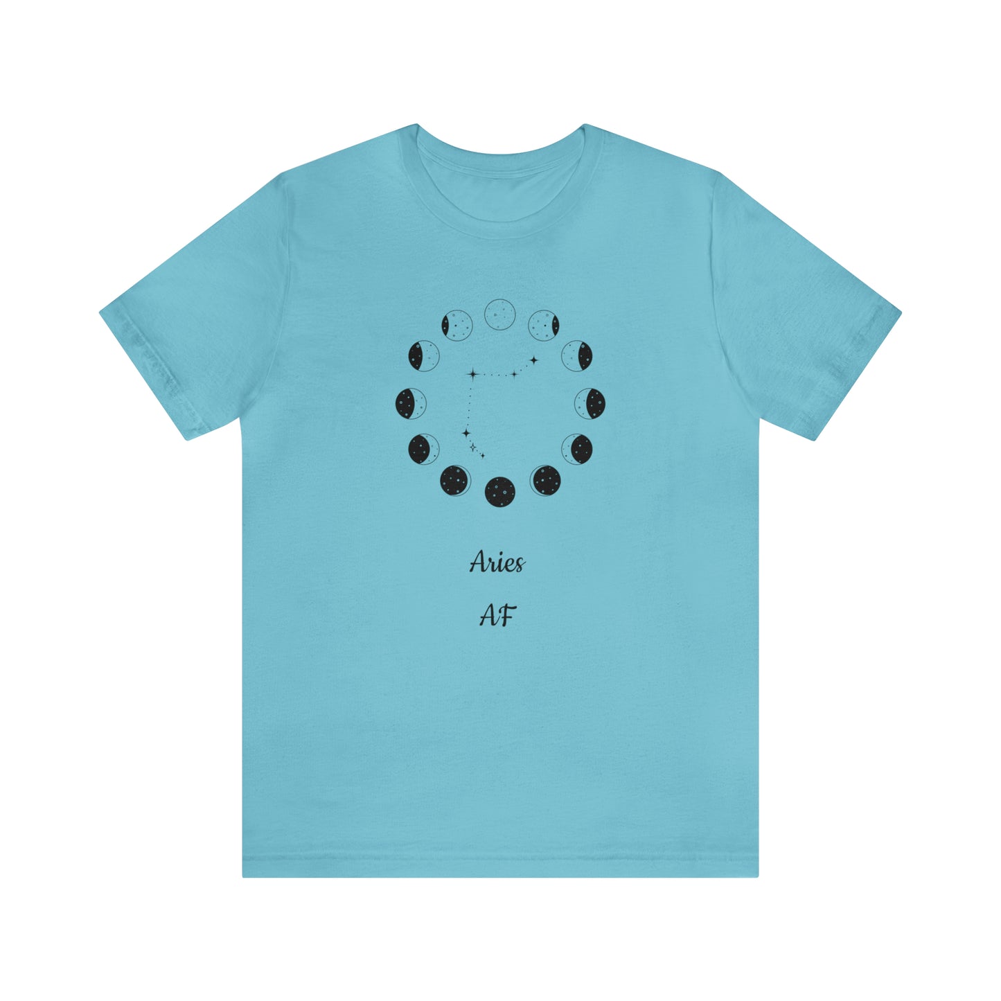Aries Moon Cycle AF T-Shirt | Fun Aries T-Shirt | Zodiac T-Shirt | Zodiac Sign Shirt | Astrology | Star Sign | Unisex Jersey Short Sleeve Tee