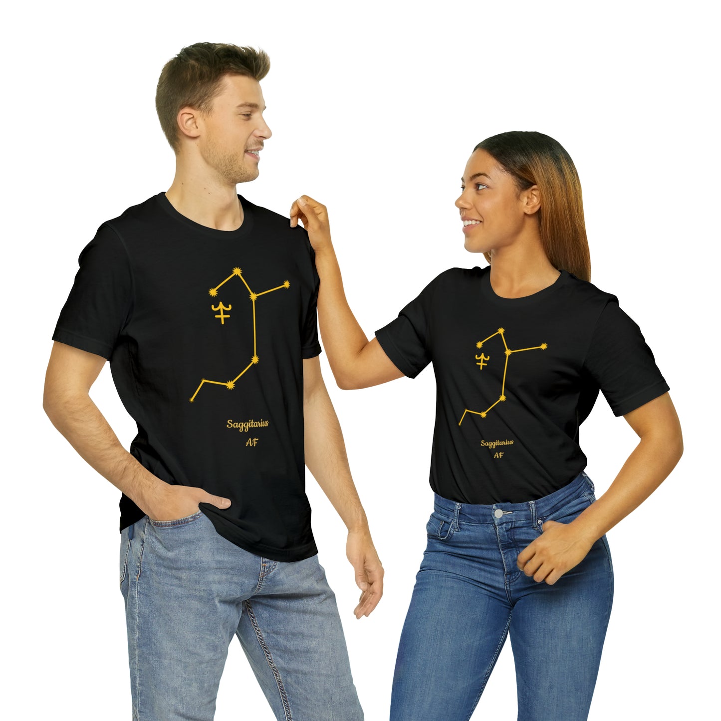 Sagittarius Symbol & Stars AF T-Shirt | Fun Sagittarius T-Shirt | Zodiac T-Shirt | Zodiac Sign Shirt | Astrology | Star Sign | Unisex Jersey Short Sleeve Tee