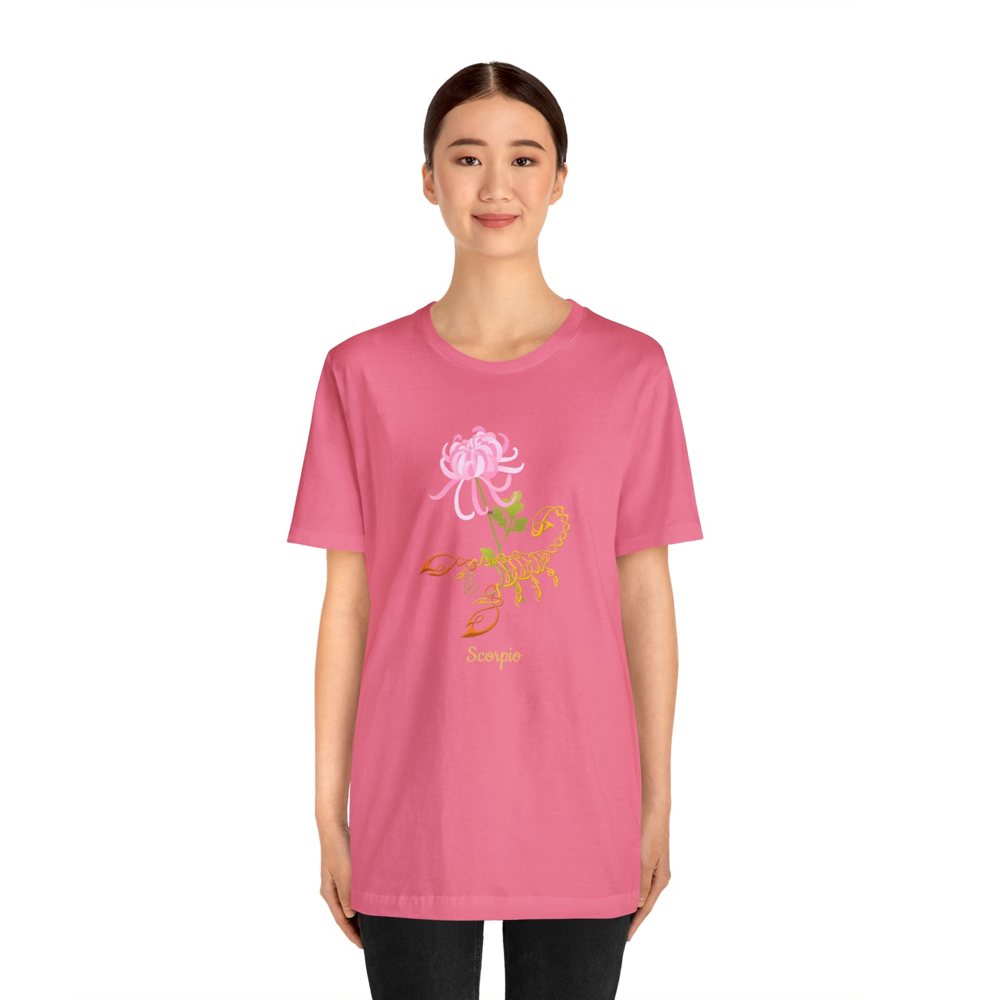 Scorpion & Flower AF T-Shirt | Fun Scorpio T-Shirt | Zodiac T-Shirt | Zodiac Sign Shirt | Astrology | Star Sign | Unisex Jersey Short Sleeve Tee