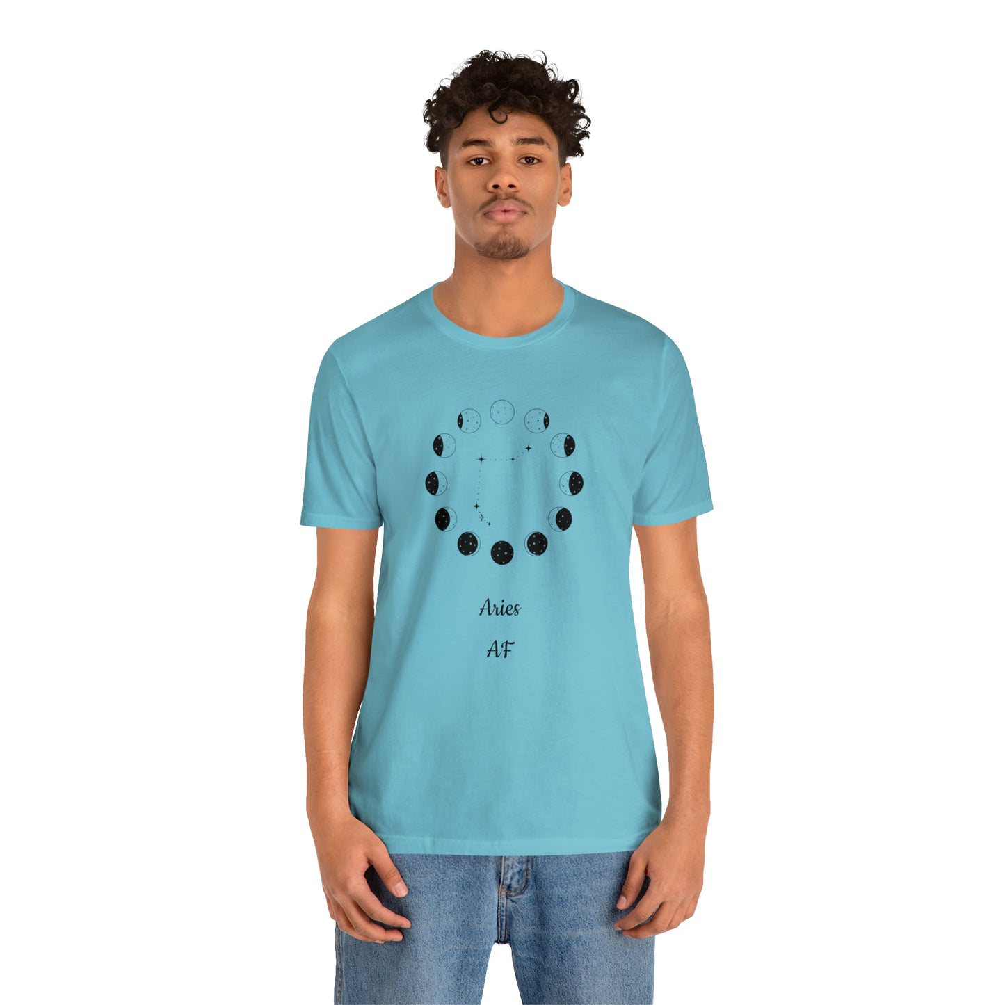 Aries Moon Cycle AF T-Shirt | Fun Aries T-Shirt | Zodiac T-Shirt | Zodiac Sign Shirt | Astrology | Star Sign | Unisex Jersey Short Sleeve Tee