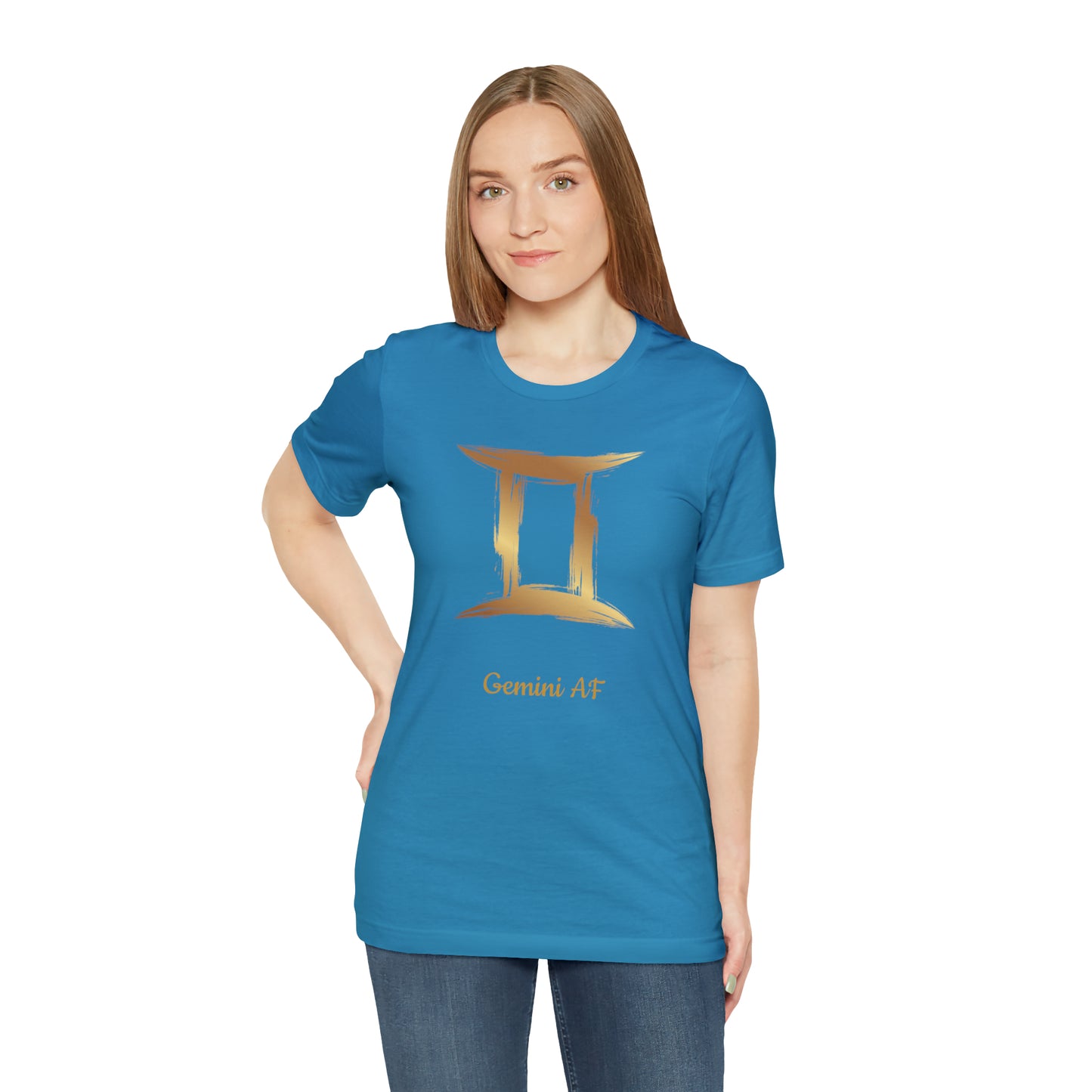 Gemini Symbol AF T-Shirt | Fun Gemini T-Shirt | Zodiac T-Shirt | Zodiac Sign Shirt | Astrology | Star Sign | Unisex Jersey Short Sleeve Tee