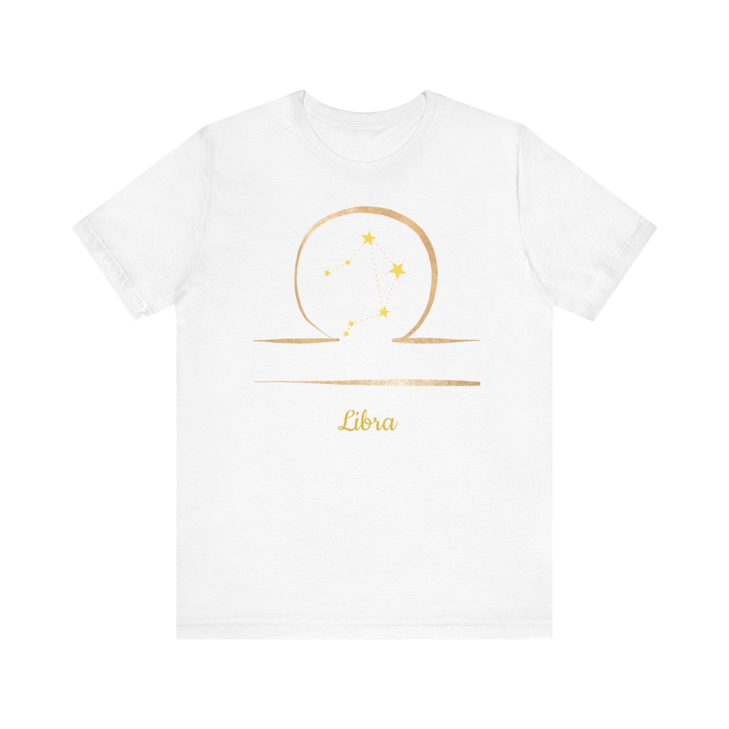 Libra Symbol T-Shirt And Stars | Fun Libra T-Shirt | Zodiac T-Shirt | Zodiac Sign Shirt | Astrology | Star Sign | Unisex Jersey Short Sleeve Tee