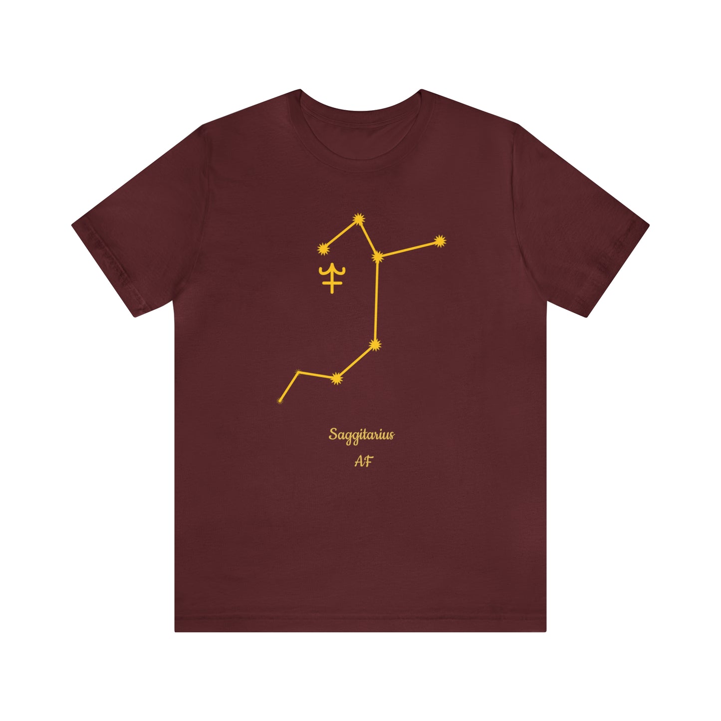 Sagittarius Symbol & Stars AF T-Shirt | Fun Sagittarius T-Shirt | Zodiac T-Shirt | Zodiac Sign Shirt | Astrology | Star Sign | Unisex Jersey Short Sleeve Tee