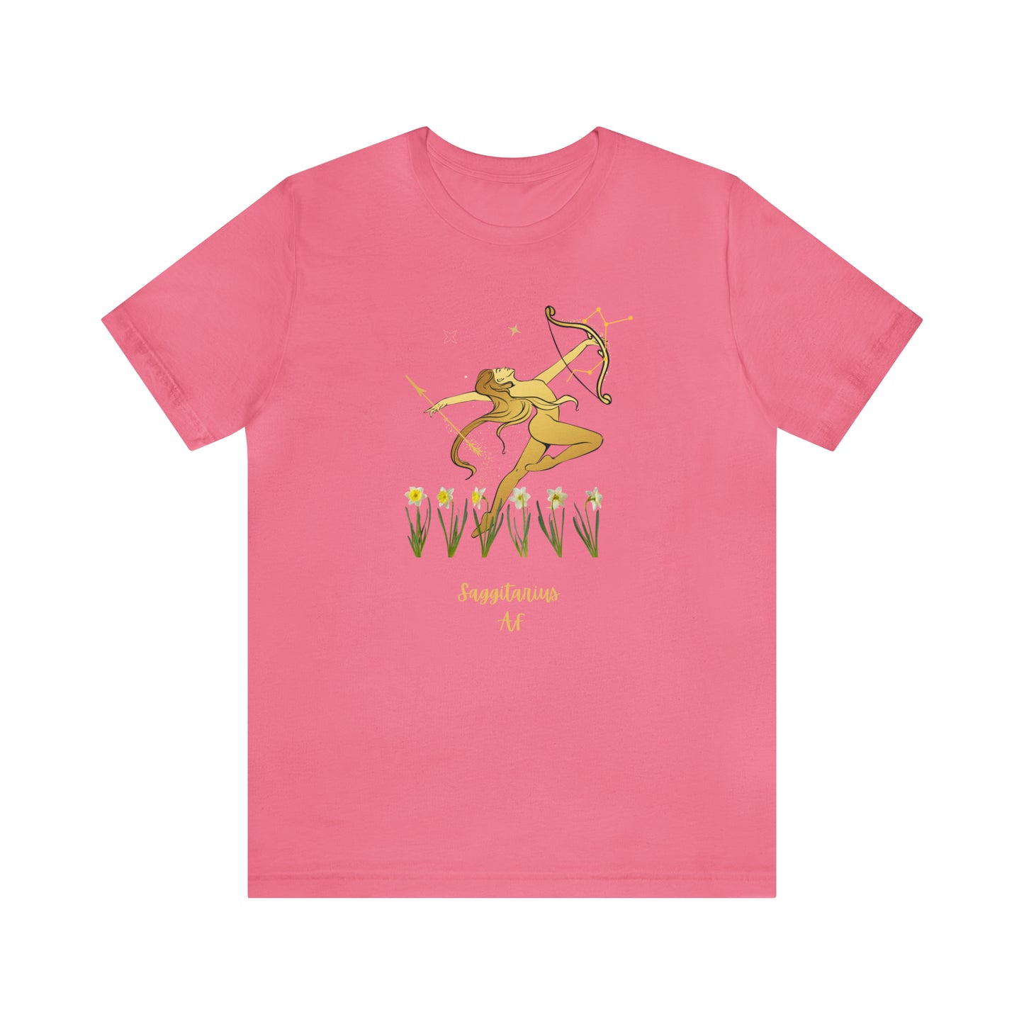 Sagittarius Nymph & Stars AF T-Shirt | Fun Sagittarius T-Shirt | Zodiac T-Shirt | Zodiac Sign Shirt | Astrology | Star Sign | Unisex Jersey Short Sleeve Tee