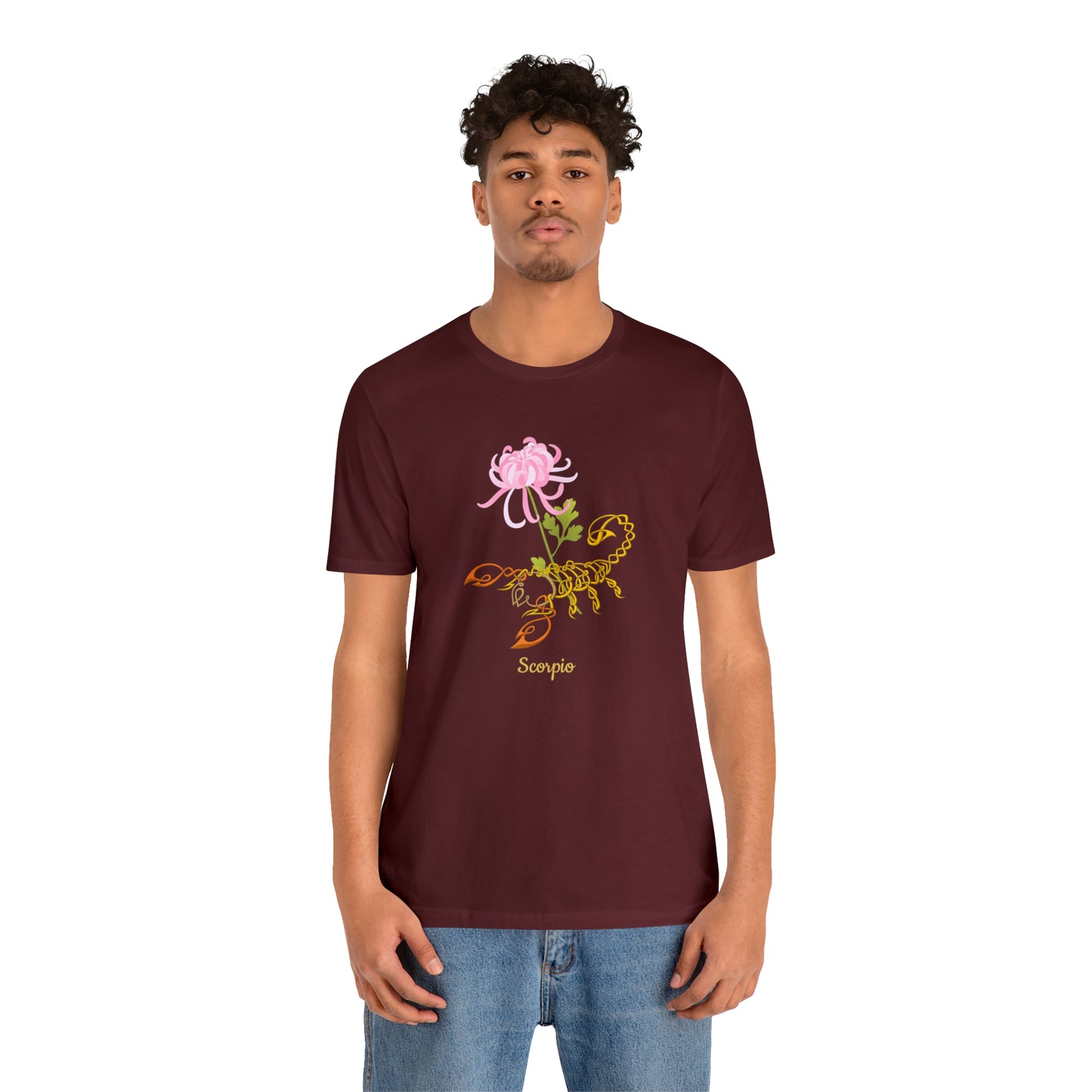 Scorpion & Flower AF T-Shirt | Fun Scorpio T-Shirt | Zodiac T-Shirt | Zodiac Sign Shirt | Astrology | Star Sign | Unisex Jersey Short Sleeve Tee