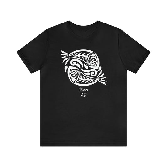 Pisces White Fish AF T-Shirt | Fun Pisces T-Shirt | Zodiac T-Shirt | Zodiac Sign Shirt | Astrology | Star Sign | Unisex Jersey Short Sleeve Tee