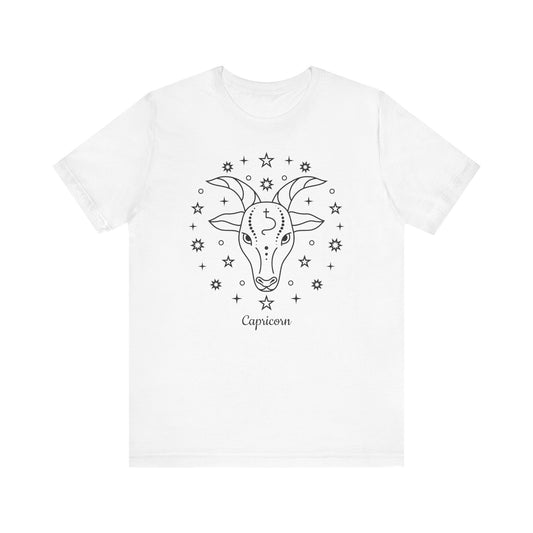 Capricorn Symbols Black T-Shirt | Fun Capricorn T-Shirt | Zodiac T-Shirt | Zodiac Sign Shirt | Astrology | Star Sign | Unisex Jersey Short Sleeve Tee