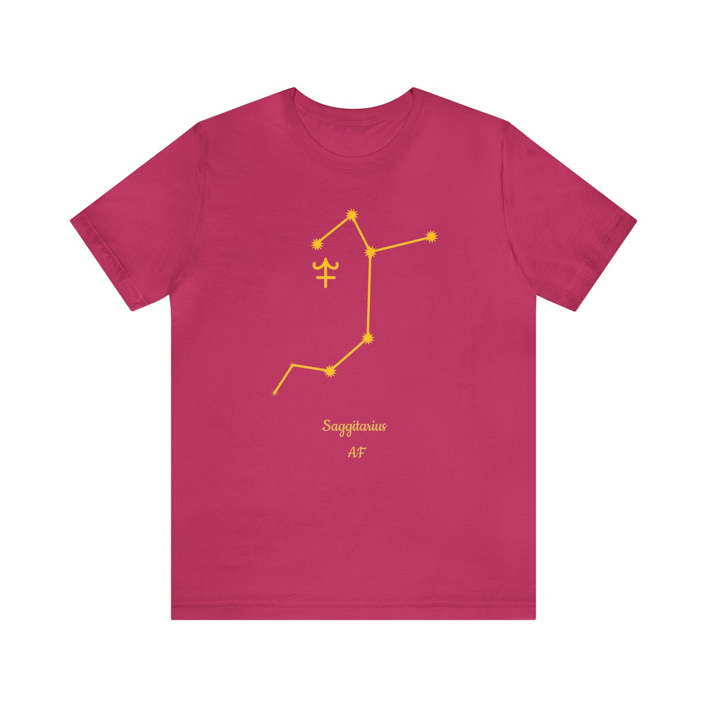 Sagittarius Symbol & Stars AF T-Shirt | Fun Sagittarius T-Shirt | Zodiac T-Shirt | Zodiac Sign Shirt | Astrology | Star Sign | Unisex Jersey Short Sleeve Tee