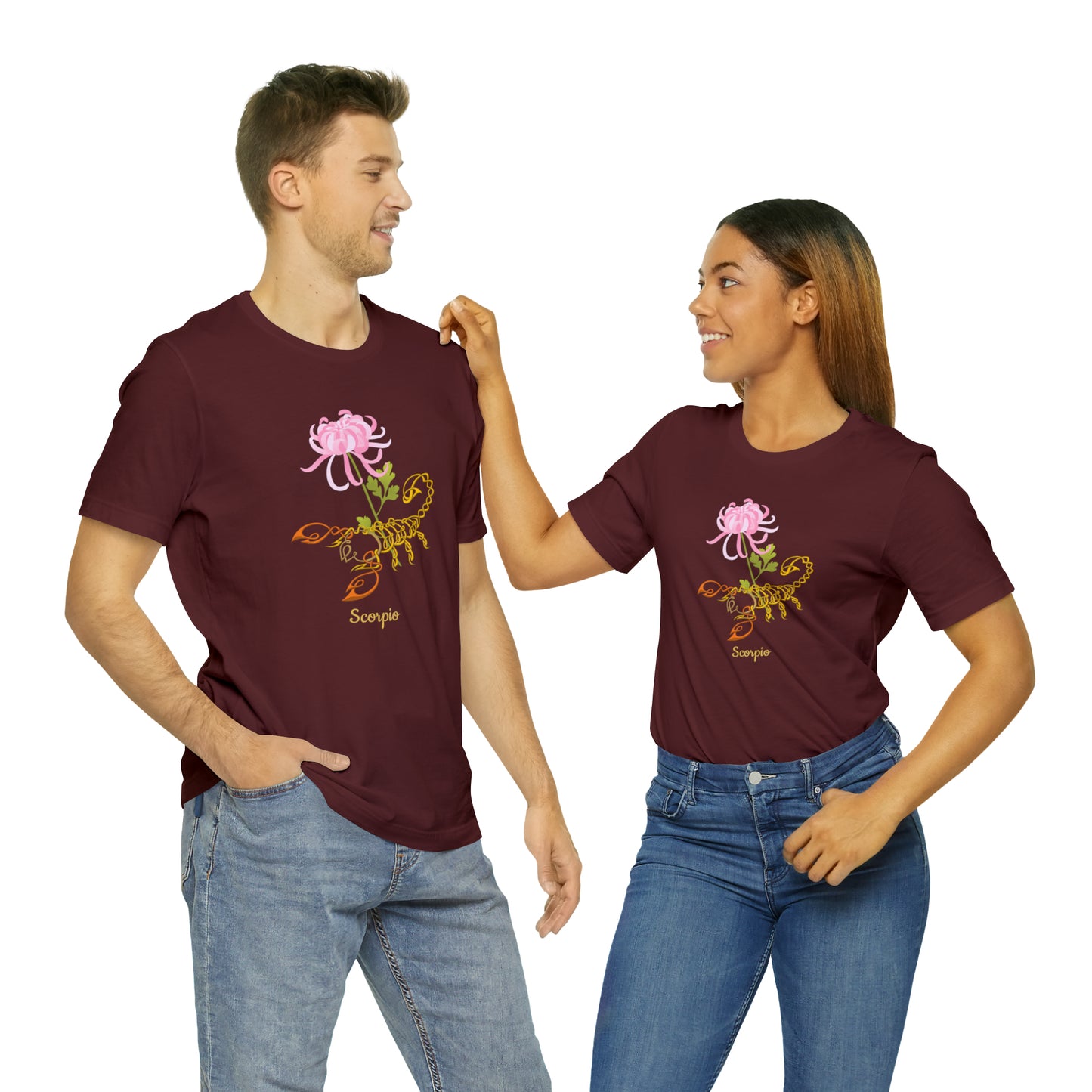 Scorpion & Flower AF T-Shirt | Fun Scorpio T-Shirt | Zodiac T-Shirt | Zodiac Sign Shirt | Astrology | Star Sign | Unisex Jersey Short Sleeve Tee