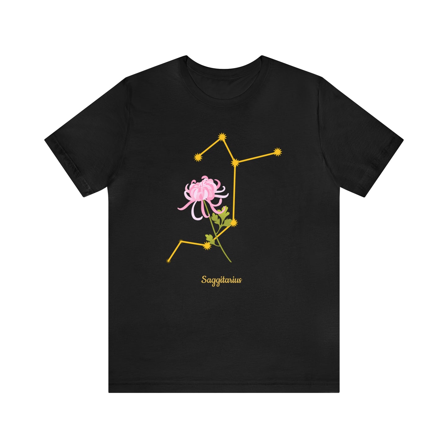 Sagittarius Flower & Stars T-Shirt | Fun Sagittarius T-Shirt | Zodiac T-Shirt | Zodiac Sign Shirt | Astrology | Star Sign | Unisex Jersey Short Sleeve Tee