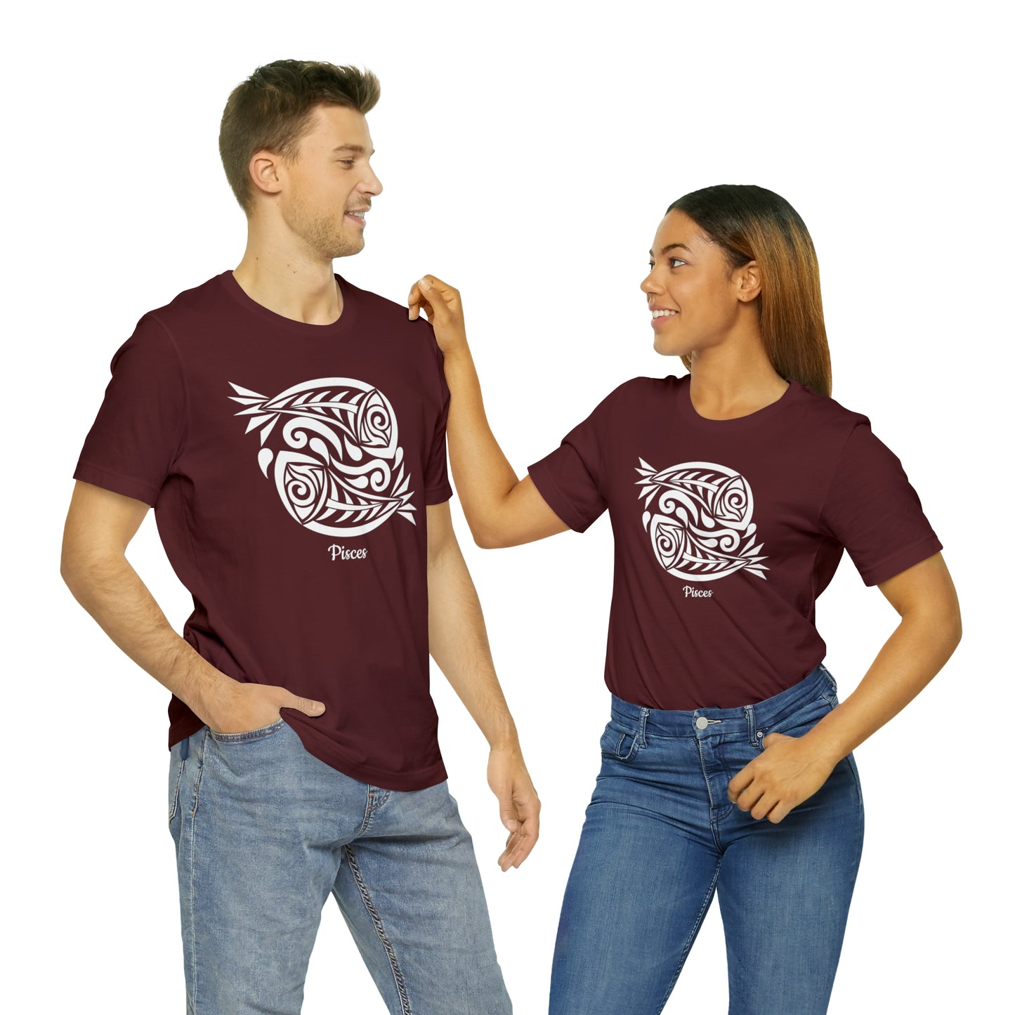 Pisces White Fish T-Shirt | Fun Pisces T-Shirt | Zodiac T-Shirt | Zodiac Sign Shirt | Astrology | Star Sign | Unisex Jersey Short Sleeve Tee