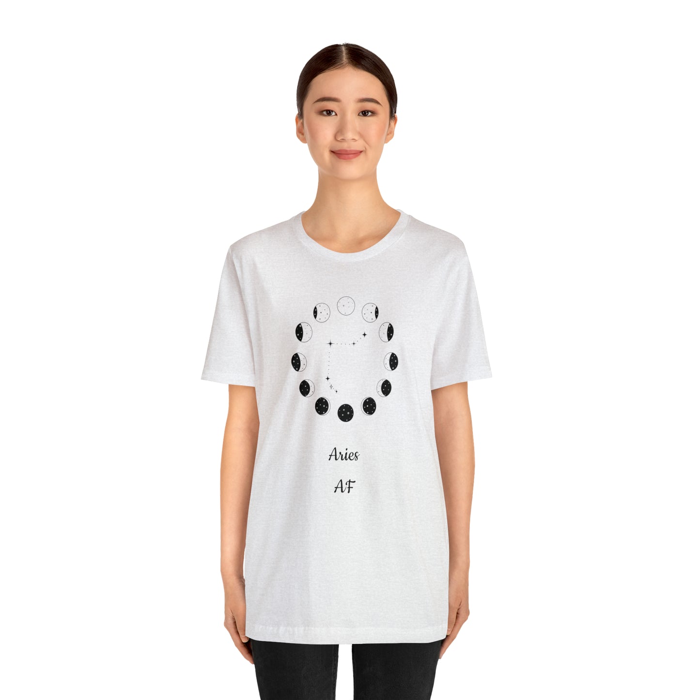 Aries Moon Cycle AF T-Shirt | Fun Aries T-Shirt | Zodiac T-Shirt | Zodiac Sign Shirt | Astrology | Star Sign | Unisex Jersey Short Sleeve Tee