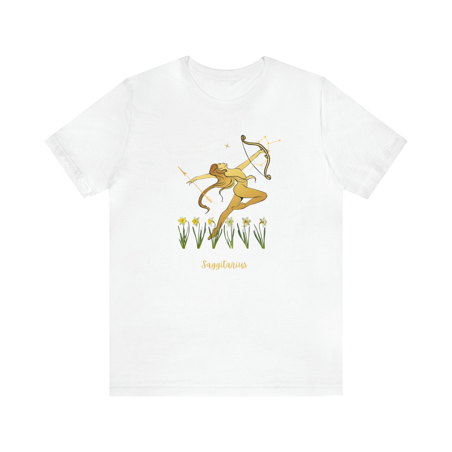 Sagittarius Nymph & Stars T-Shirt | Fun Sagittarius T-Shirt | Zodiac T-Shirt | Zodiac Sign Shirt | Astrology | Star Sign | Unisex Jersey Short Sleeve Tee