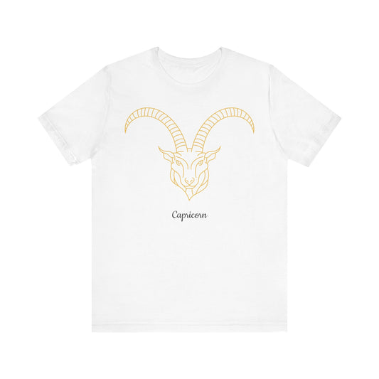 Capricorn Ram T-Shirt Black on White | Fun Capricorn T-Shirt | Zodiac T-Shirt | Zodiac Sign Shirt | Astrology | Star Sign | Unisex Jersey Short Sleeve Tee
