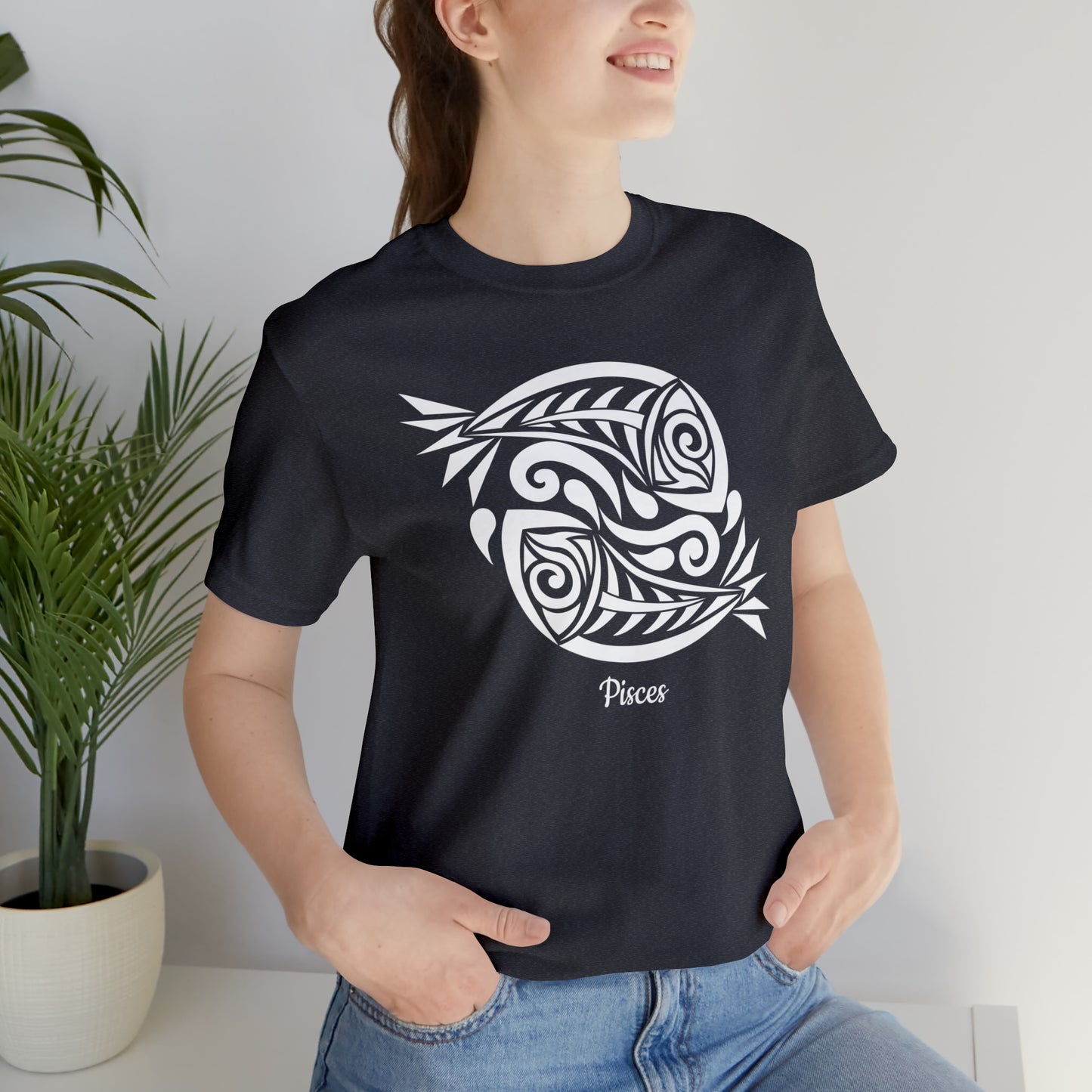 Pisces White Fish T-Shirt | Fun Pisces T-Shirt | Zodiac T-Shirt | Zodiac Sign Shirt | Astrology | Star Sign | Unisex Jersey Short Sleeve Tee