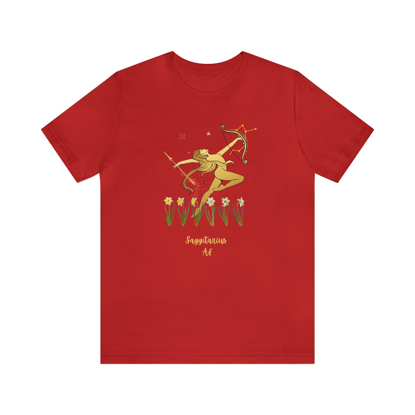 Sagittarius Nymph & Stars AF T-Shirt | Fun Sagittarius T-Shirt | Zodiac T-Shirt | Zodiac Sign Shirt | Astrology | Star Sign | Unisex Jersey Short Sleeve Tee