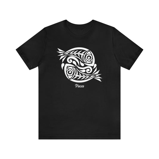Pisces White Fish T-Shirt | Fun Pisces T-Shirt | Zodiac T-Shirt | Zodiac Sign Shirt | Astrology | Star Sign | Unisex Jersey Short Sleeve Tee