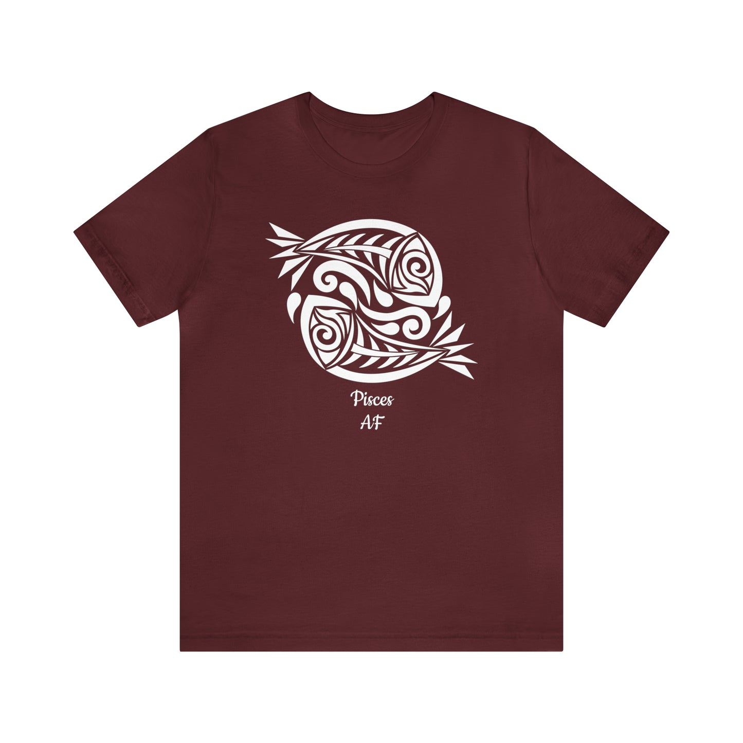 Pisces White Fish AF T-Shirt | Fun Pisces T-Shirt | Zodiac T-Shirt | Zodiac Sign Shirt | Astrology | Star Sign | Unisex Jersey Short Sleeve Tee