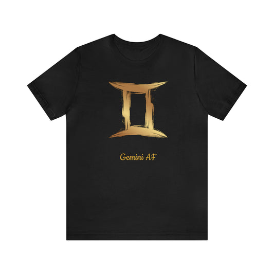 Gemini Symbol AF T-Shirt | Fun Gemini T-Shirt | Zodiac T-Shirt | Zodiac Sign Shirt | Astrology | Star Sign | Unisex Jersey Short Sleeve Tee