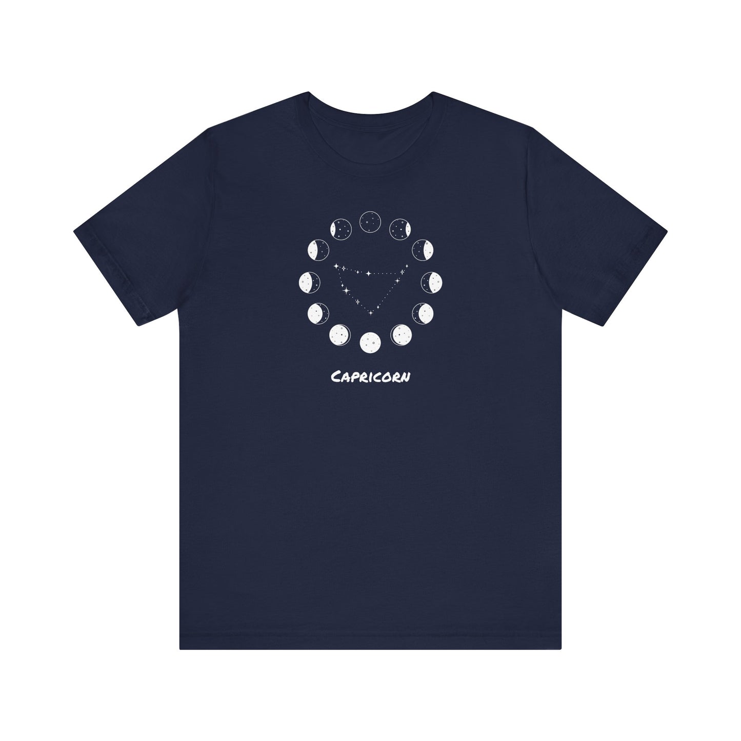 Capricorn Moon Phase T-Shirt | Fun Capricorn T-Shirt | Zodiac T-Shirt | Zodiac Sign Shirt | Astrology | Star Sign | Unisex Jersey Short Sleeve Tee