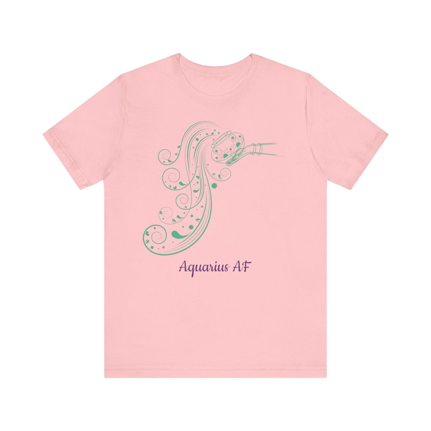 Aubergine and Green Aquarius AF T-Shirt | Fun Aquarius T-Shirt | Zodiac T-Shirt | Zodiac Sign Shirt | Astrology | Star Sign |Unisex Jersey Short Sleeve Tee
