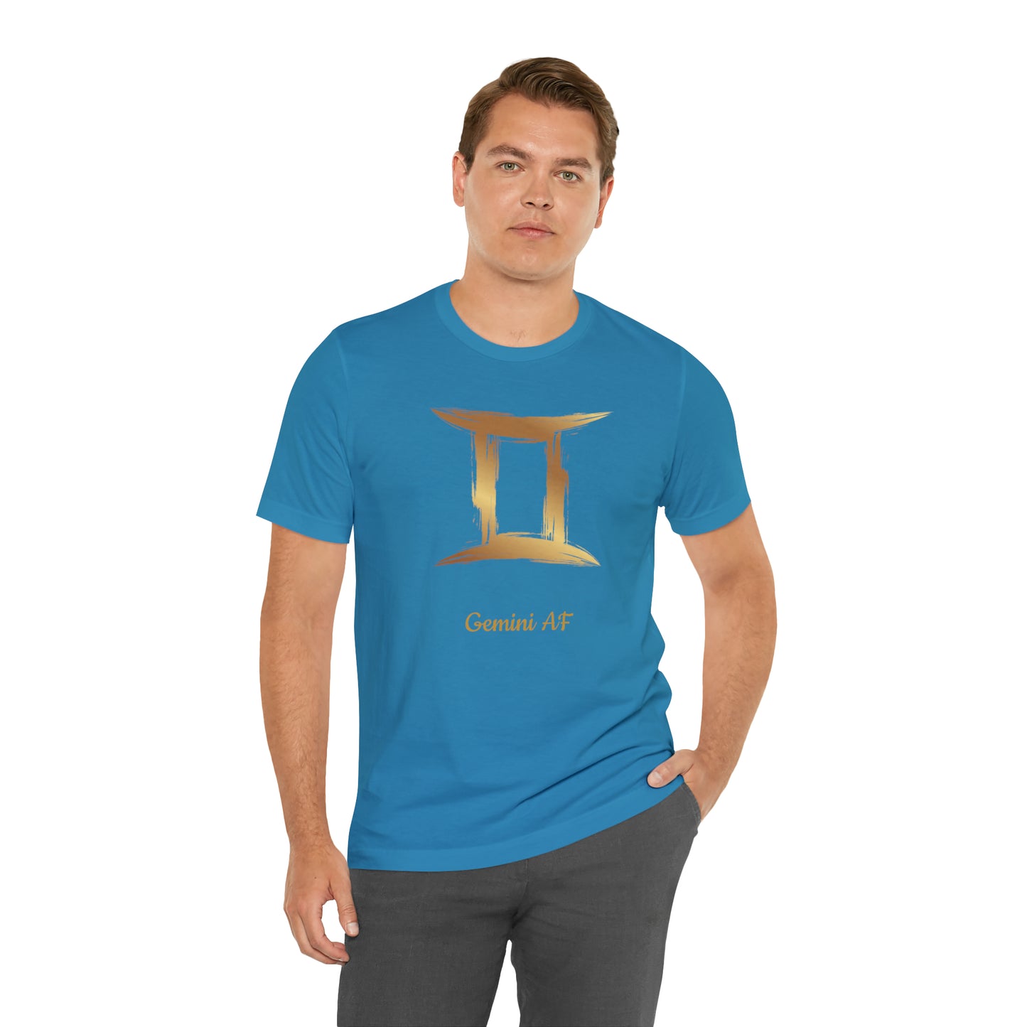 Gemini Symbol AF T-Shirt | Fun Gemini T-Shirt | Zodiac T-Shirt | Zodiac Sign Shirt | Astrology | Star Sign | Unisex Jersey Short Sleeve Tee